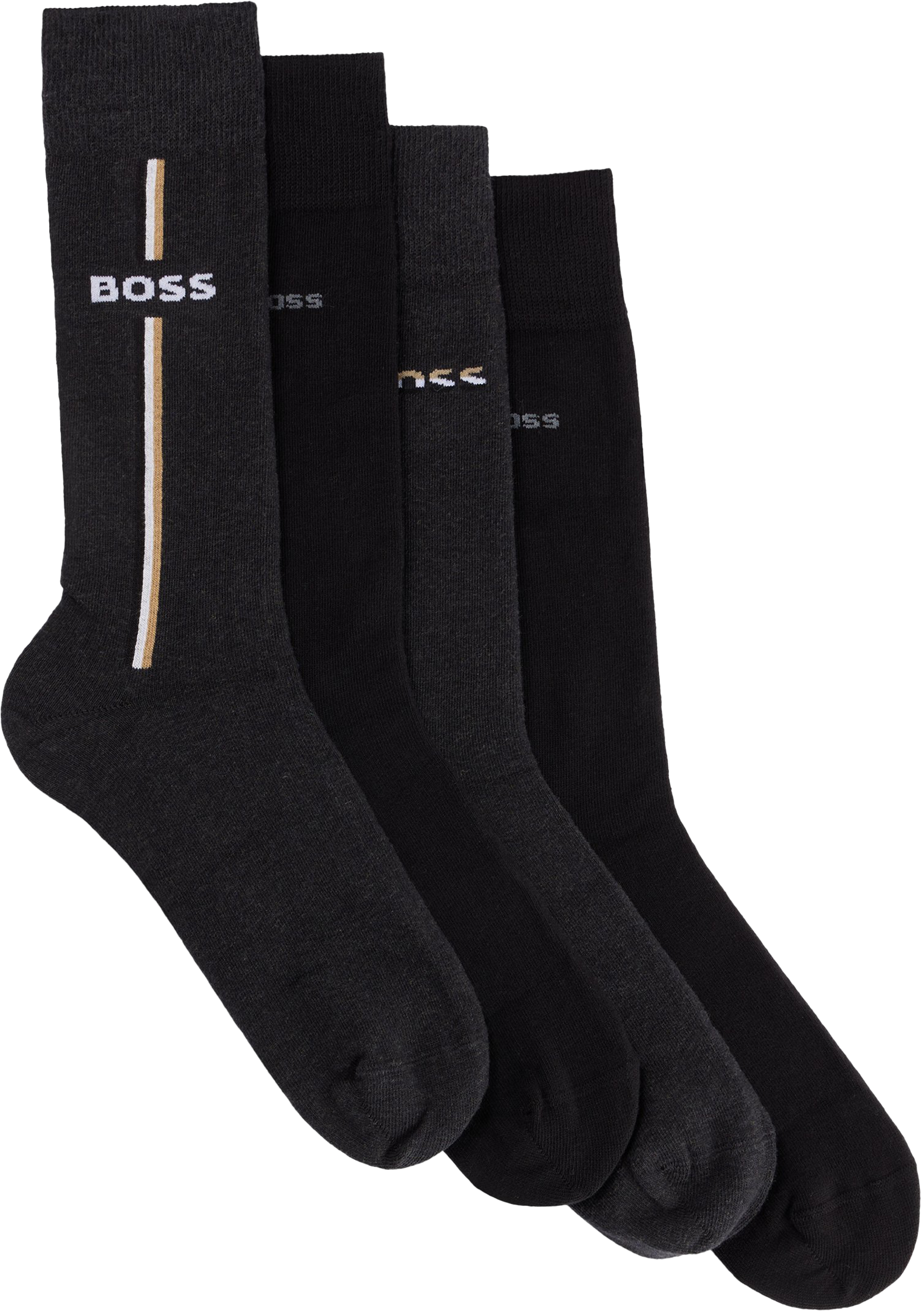 HUGO BOSS cadeauset sokken, giftbox met 4 paar heren sokken, zwart en grijs