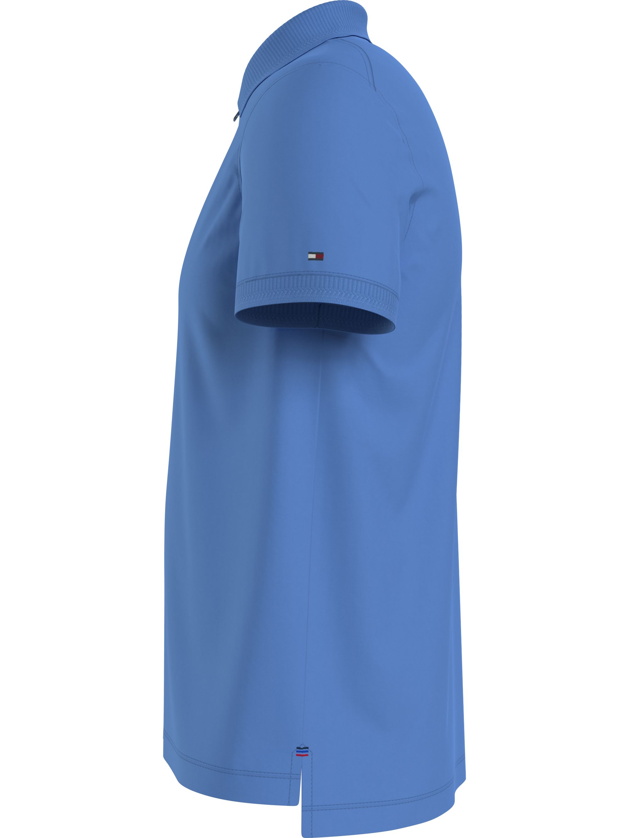 Tommy Hilfiger Dc Interlock Zip Slim Polo, heren poloshirt, middenblauw