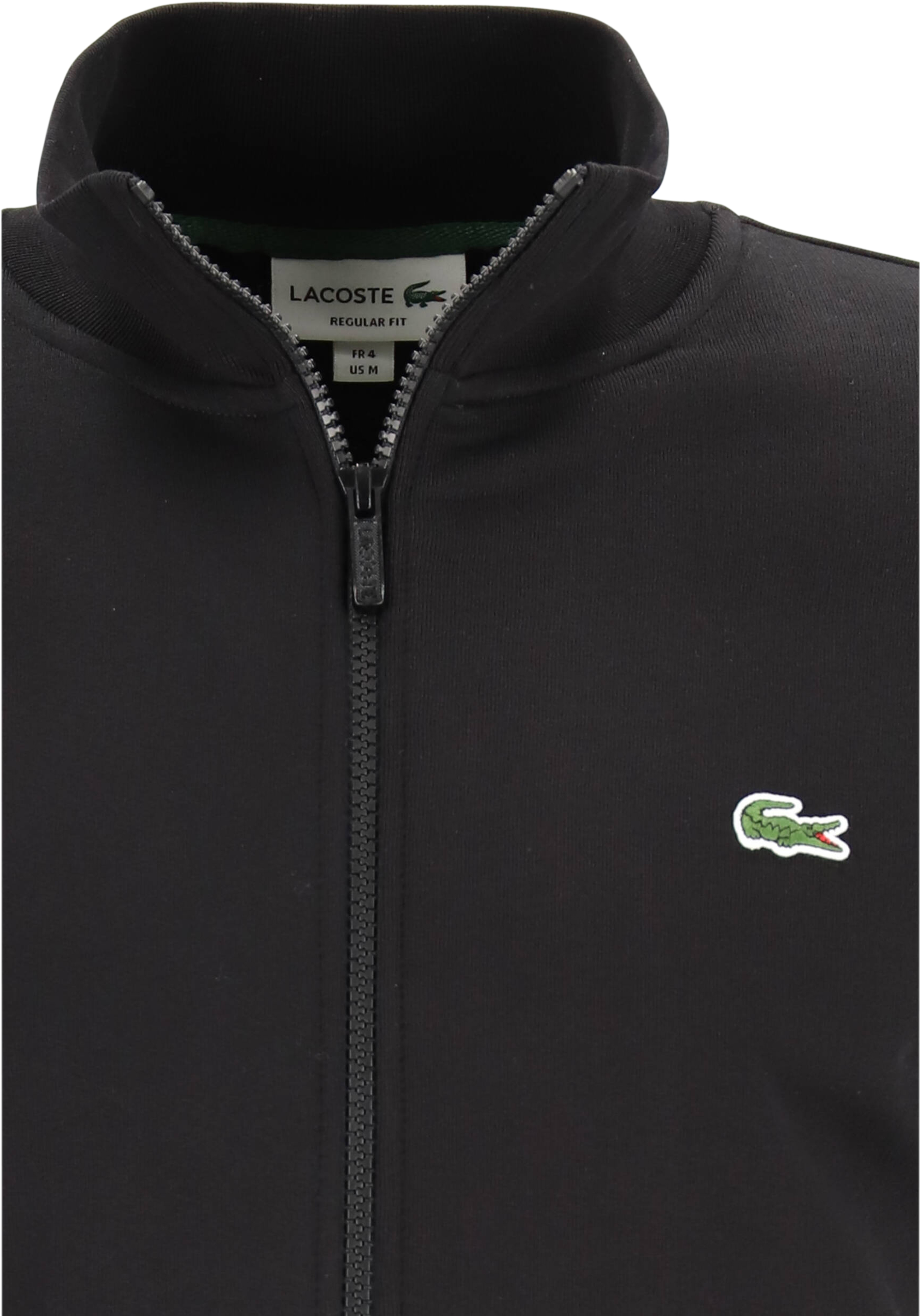 Lacoste heren sweatvest, met rits, zwart