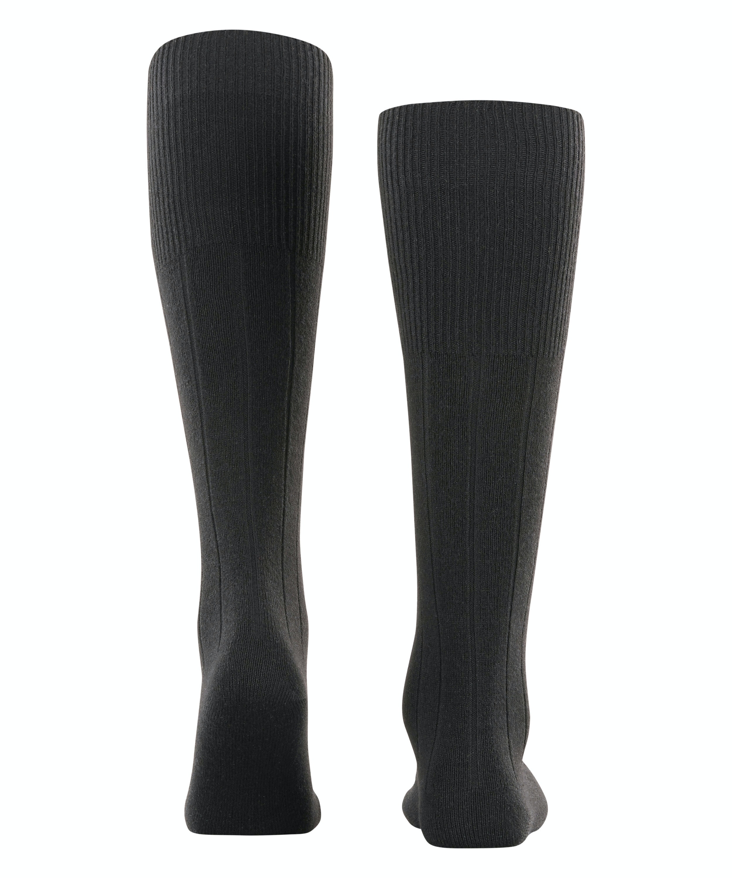 FALKE Lhasa Rib heren kniekousen zwart (black)