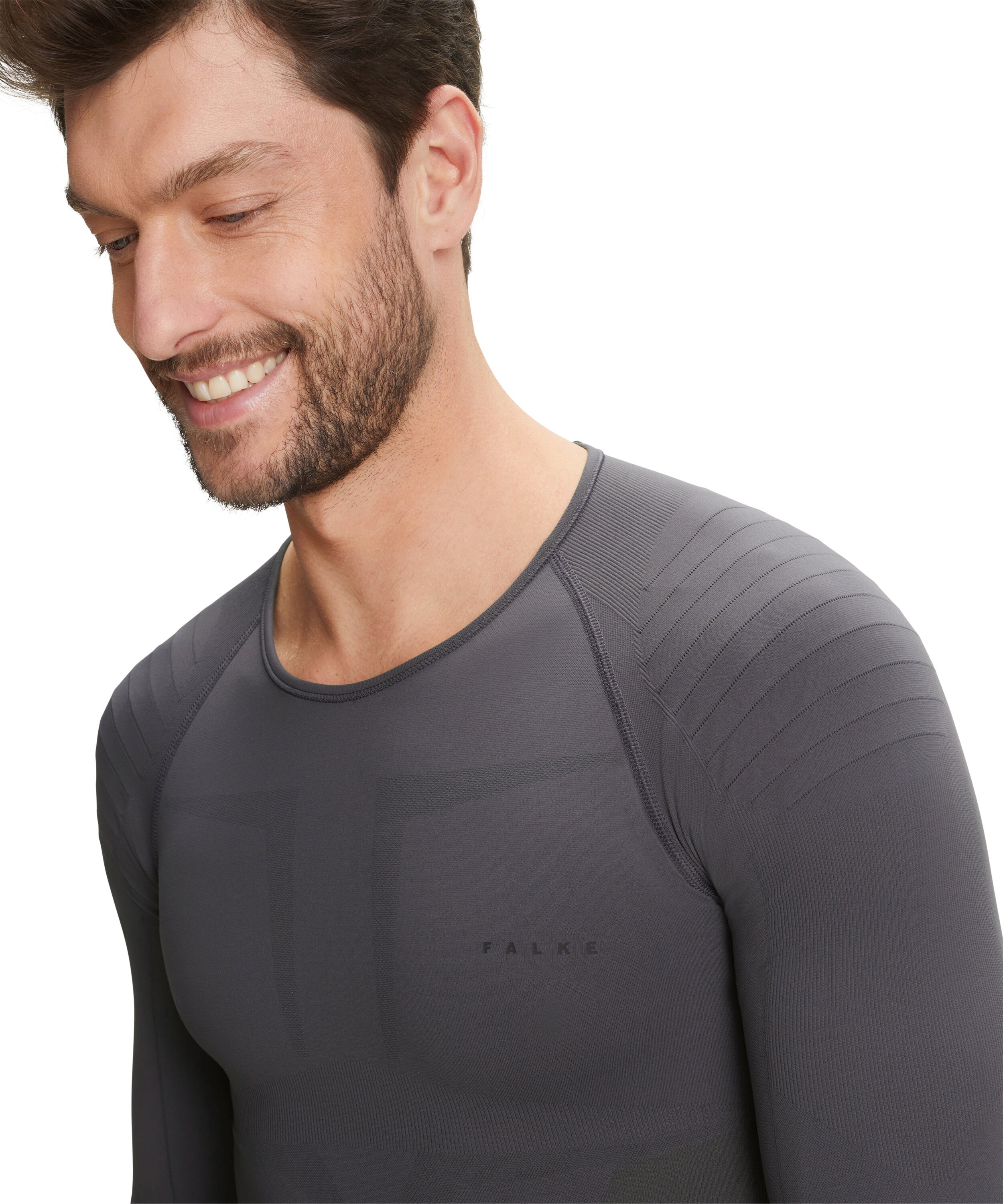 FALKE heren lange mouw shirt Warm, thermoshirt, grijs (concrete)