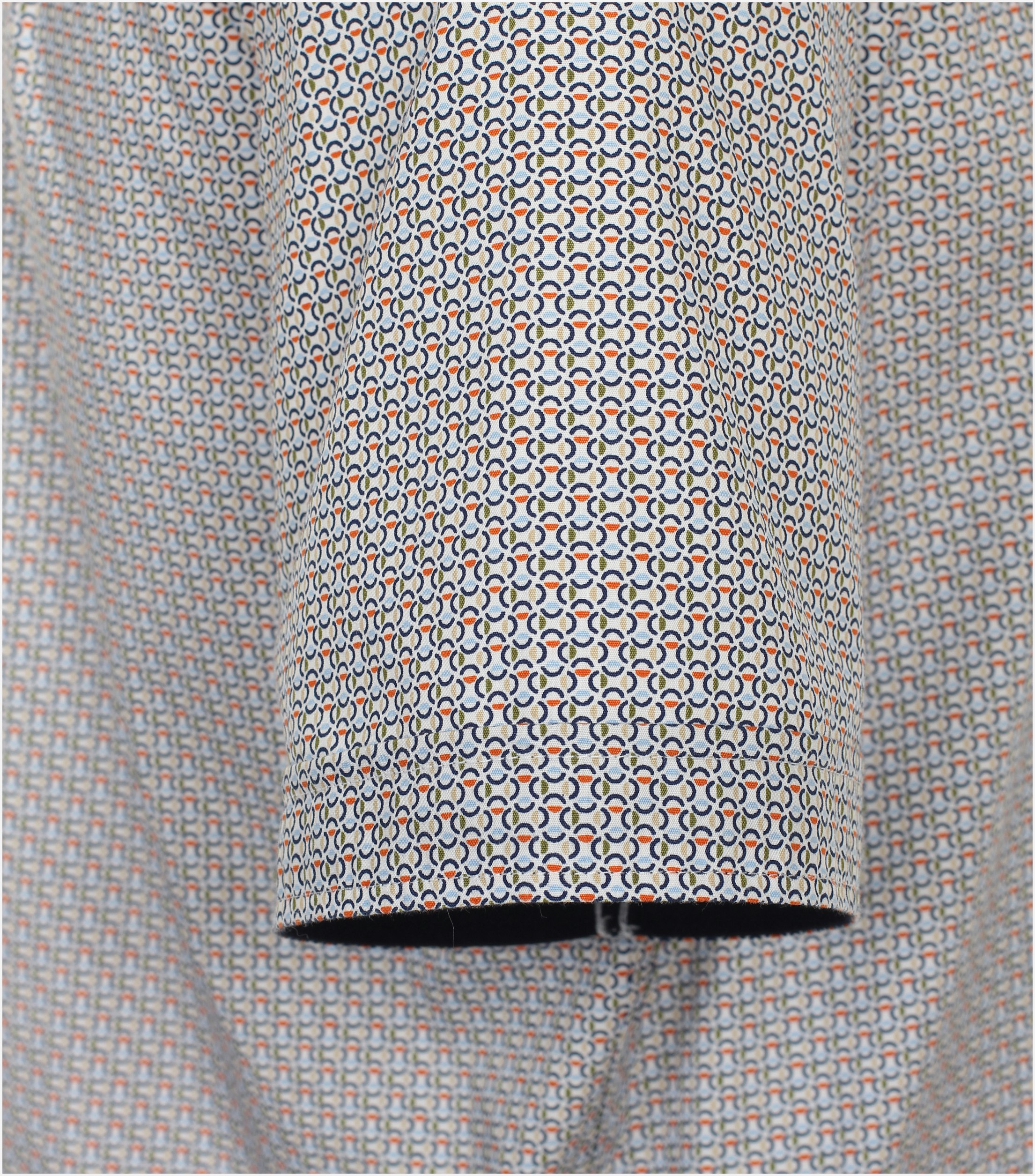 Redmond comfort fit overhemd, korte mouw, popeline, blauw dessin