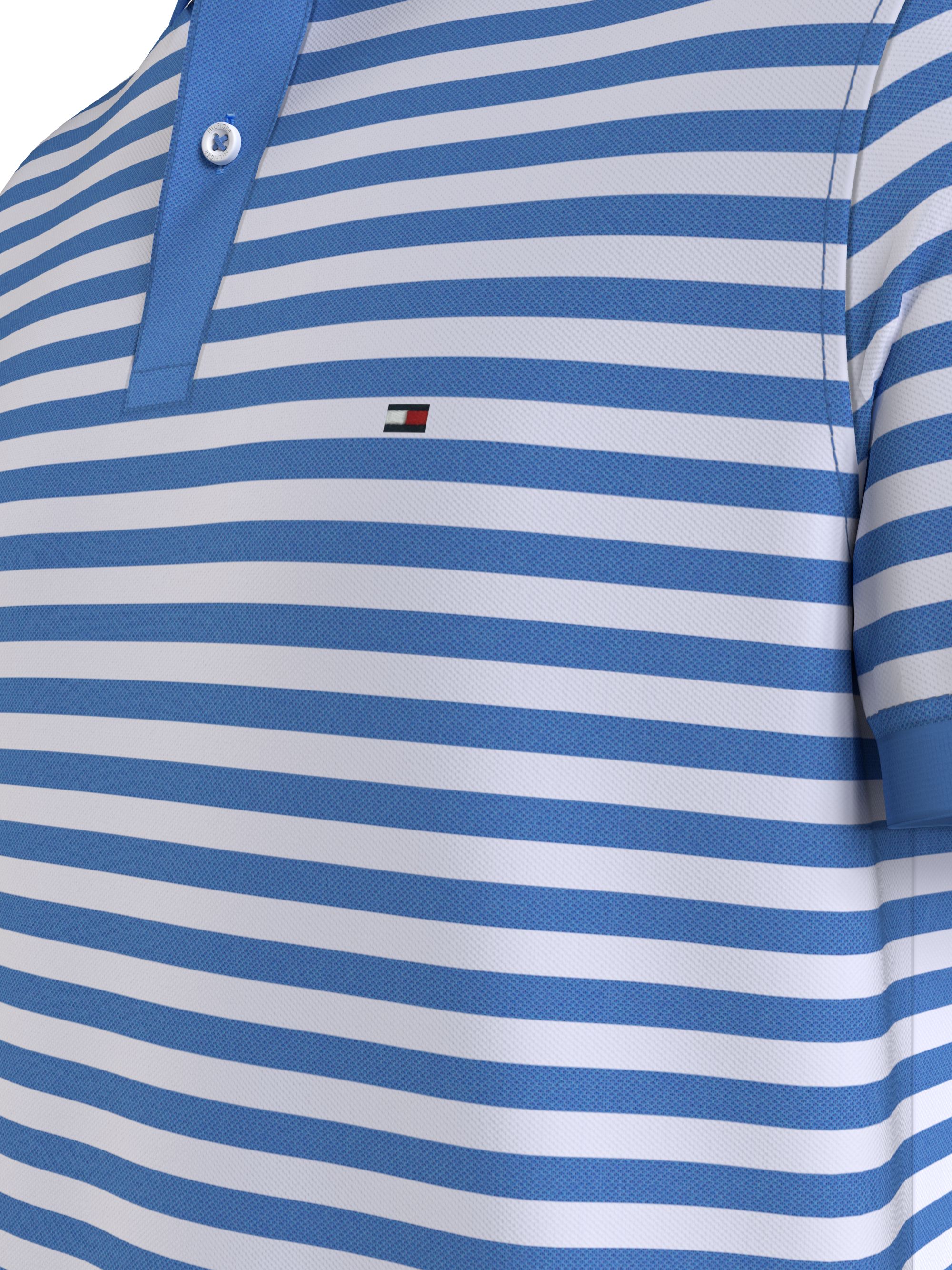 Tommy Hilfiger 1985 Regular Polo, heren poloshirt, lichtblauw-wit gestreept