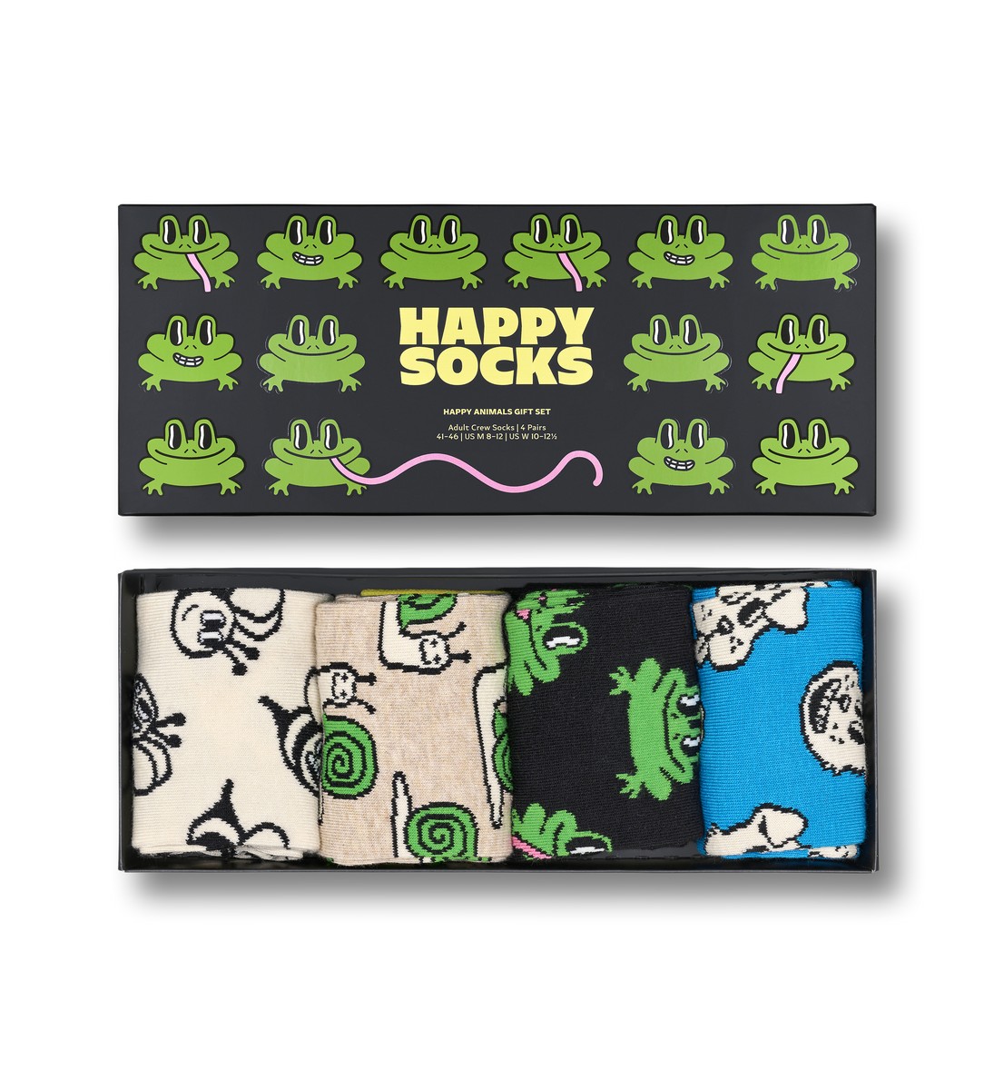 Happy Socks Happy Animals Socks Gift Set (4-pack), unisex sokken in cadeauverpakking