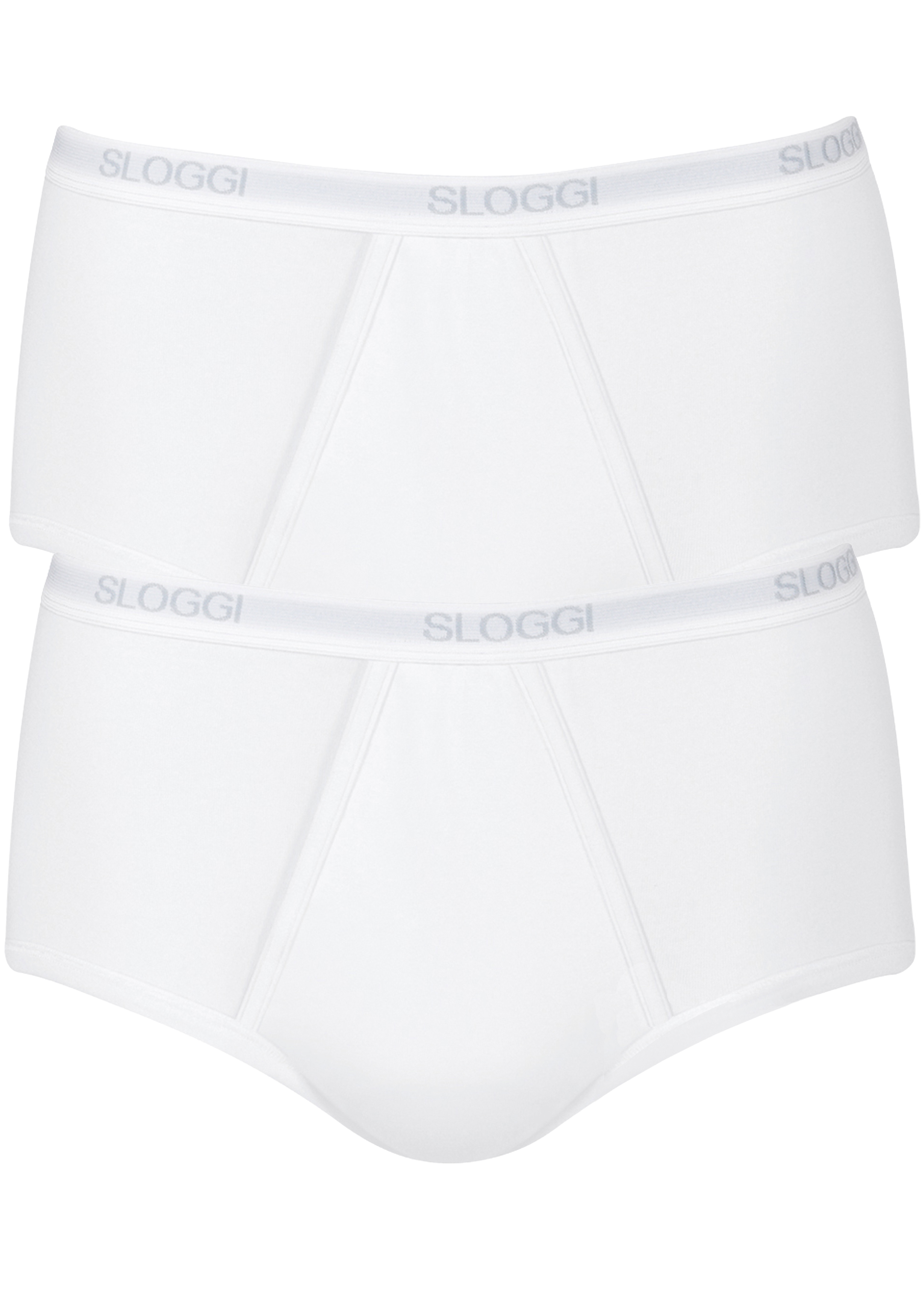Sloggi Men Basic Maxi, heren slips met gulp (2-pack), wit