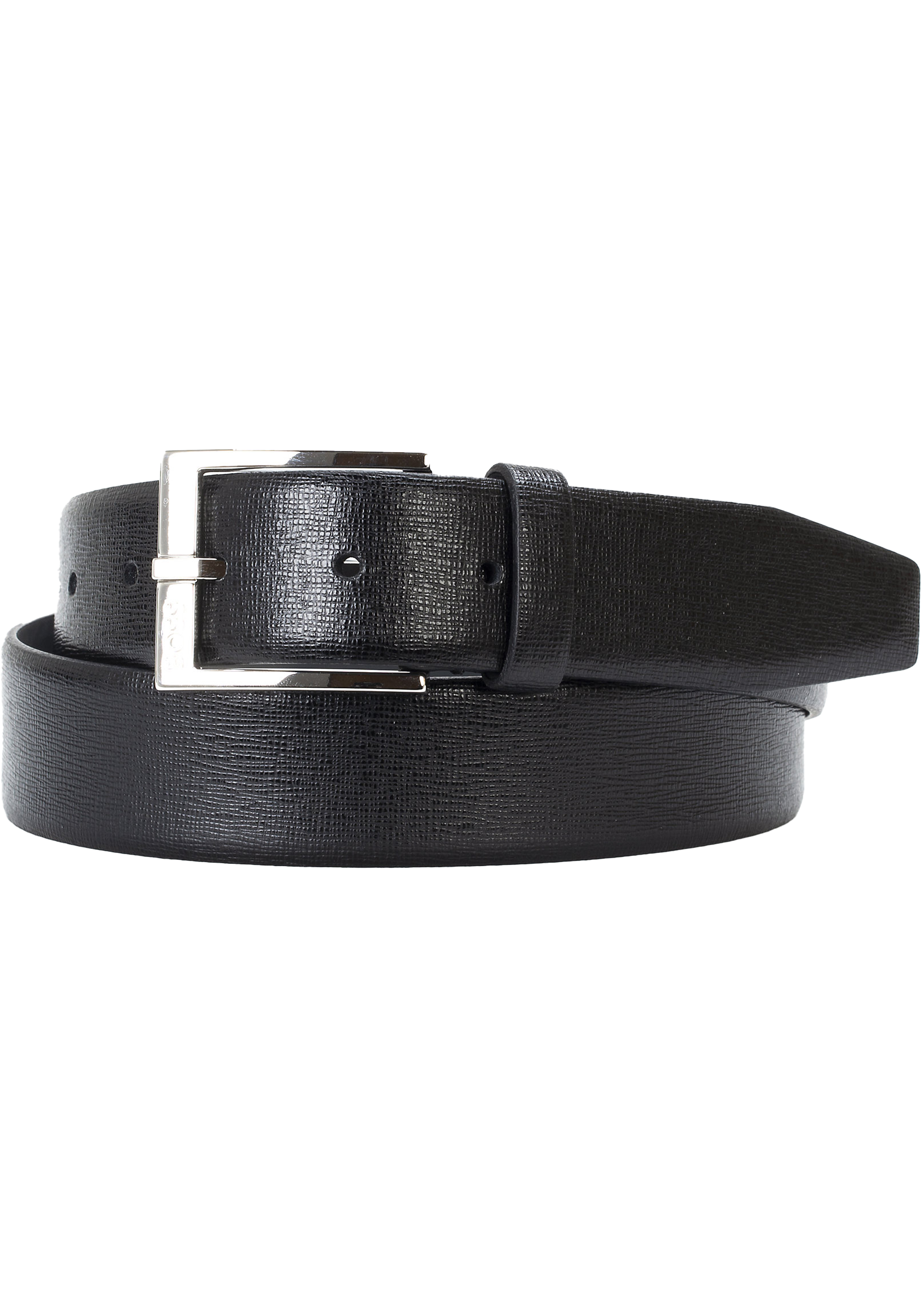 BOSS leren heren riem, zwart