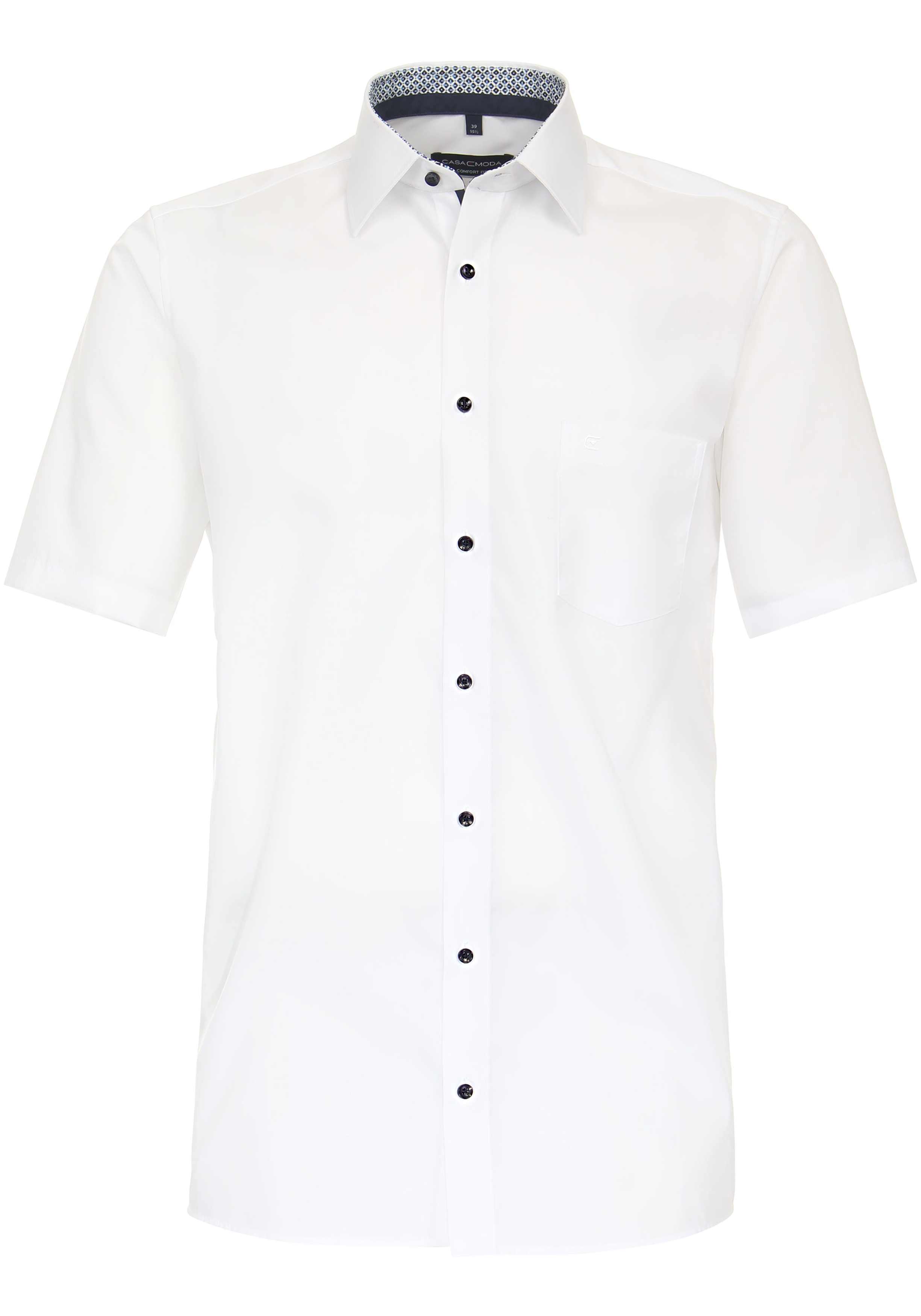 CASA MODA comfort fit overhemd, korte mouw, popeline, wit