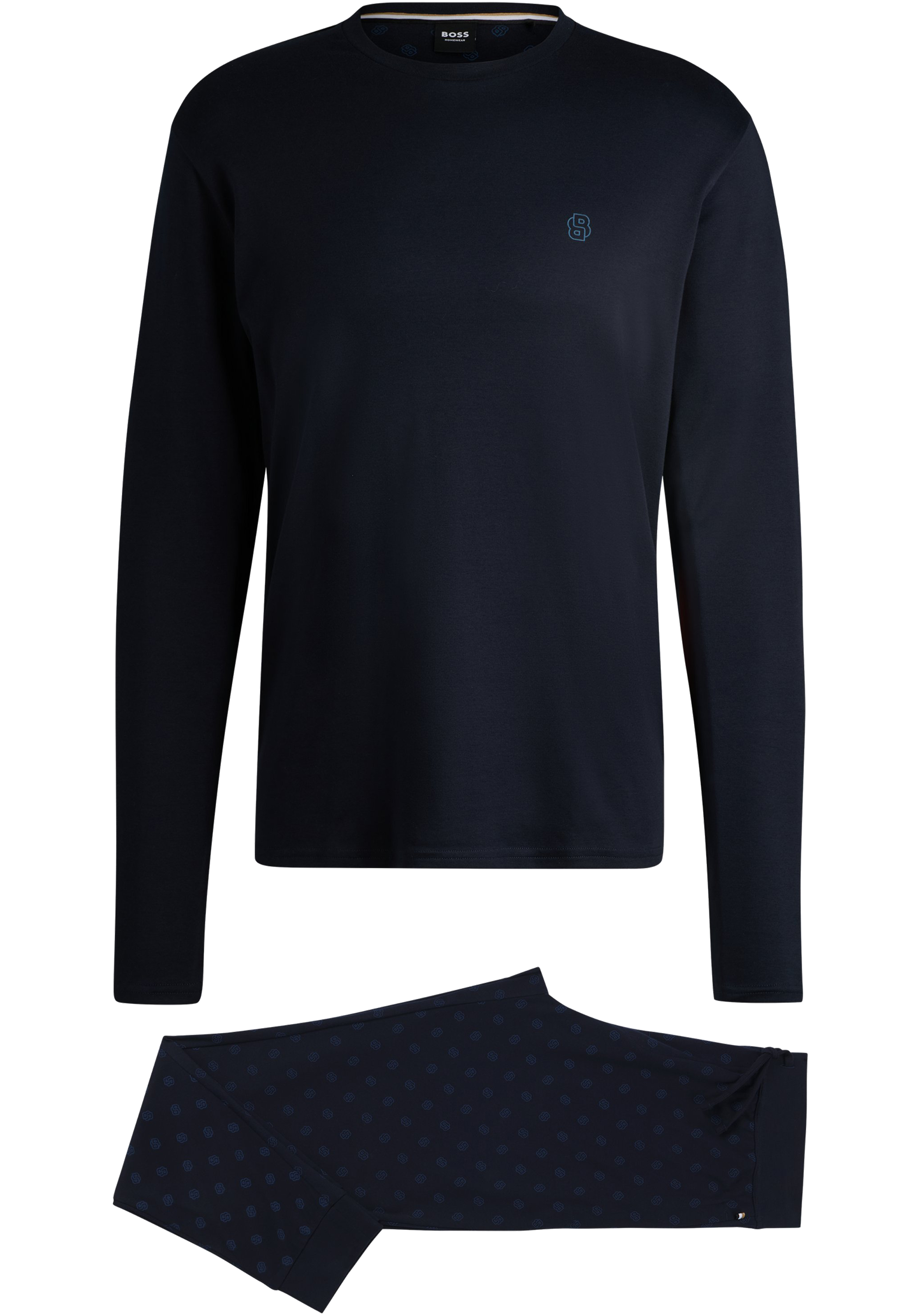 BOSS Relax Long Set, heren pyjama set, donkerblauw