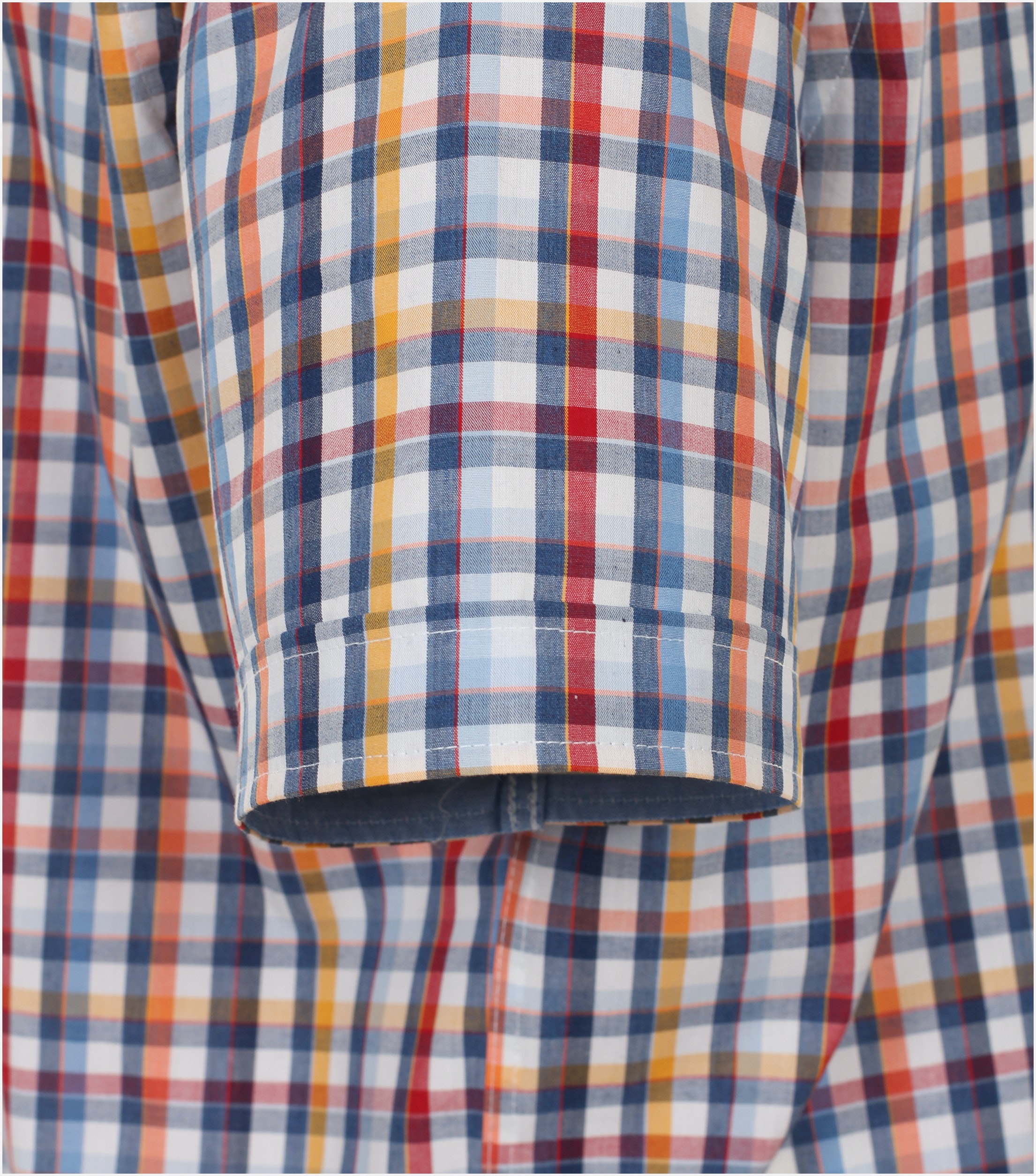 Redmond comfort fit overhemd, korte mouw, popeline, rood geruit