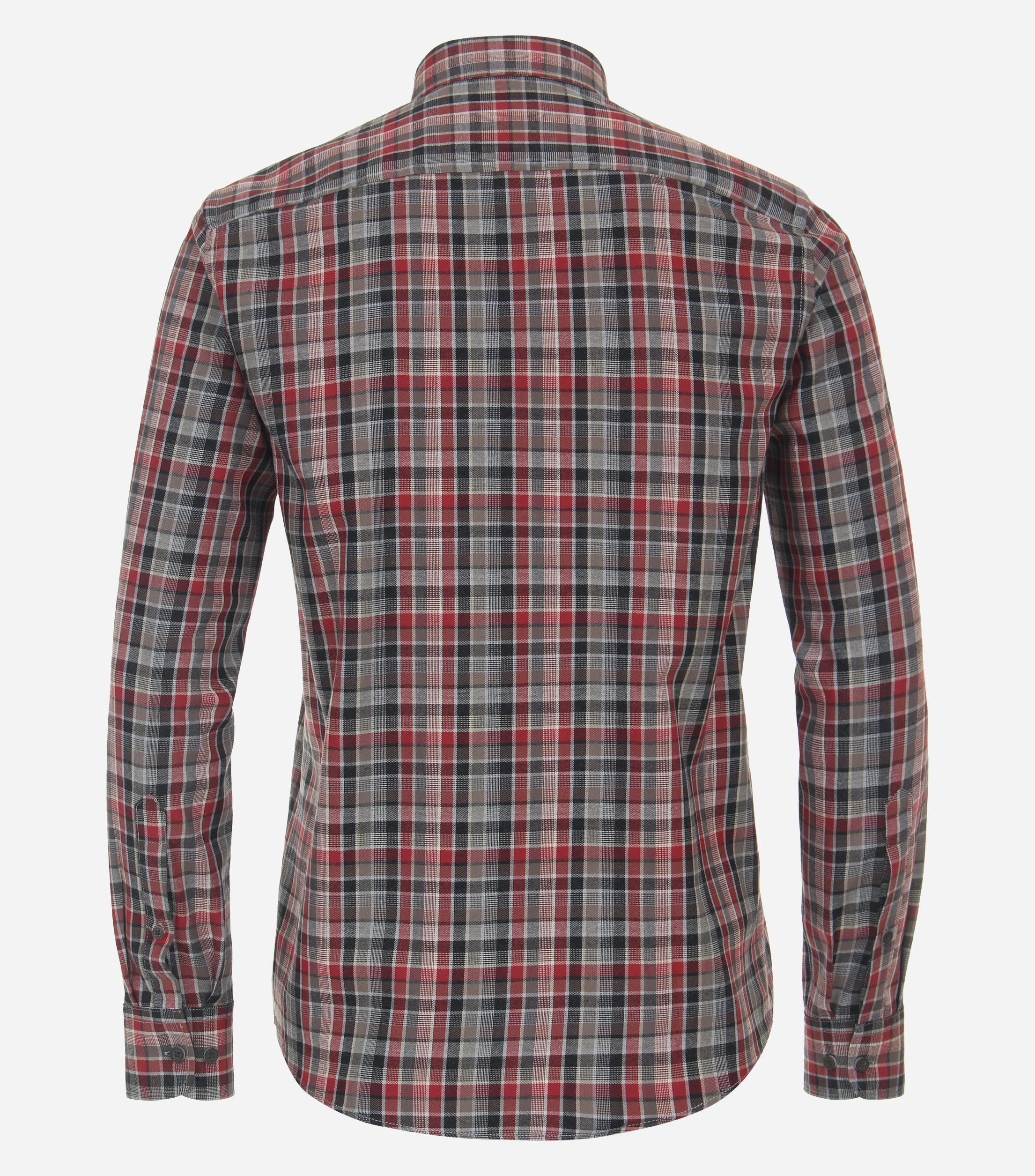CASA MODA Sport casual fit overhemd, flanel, rood geruit