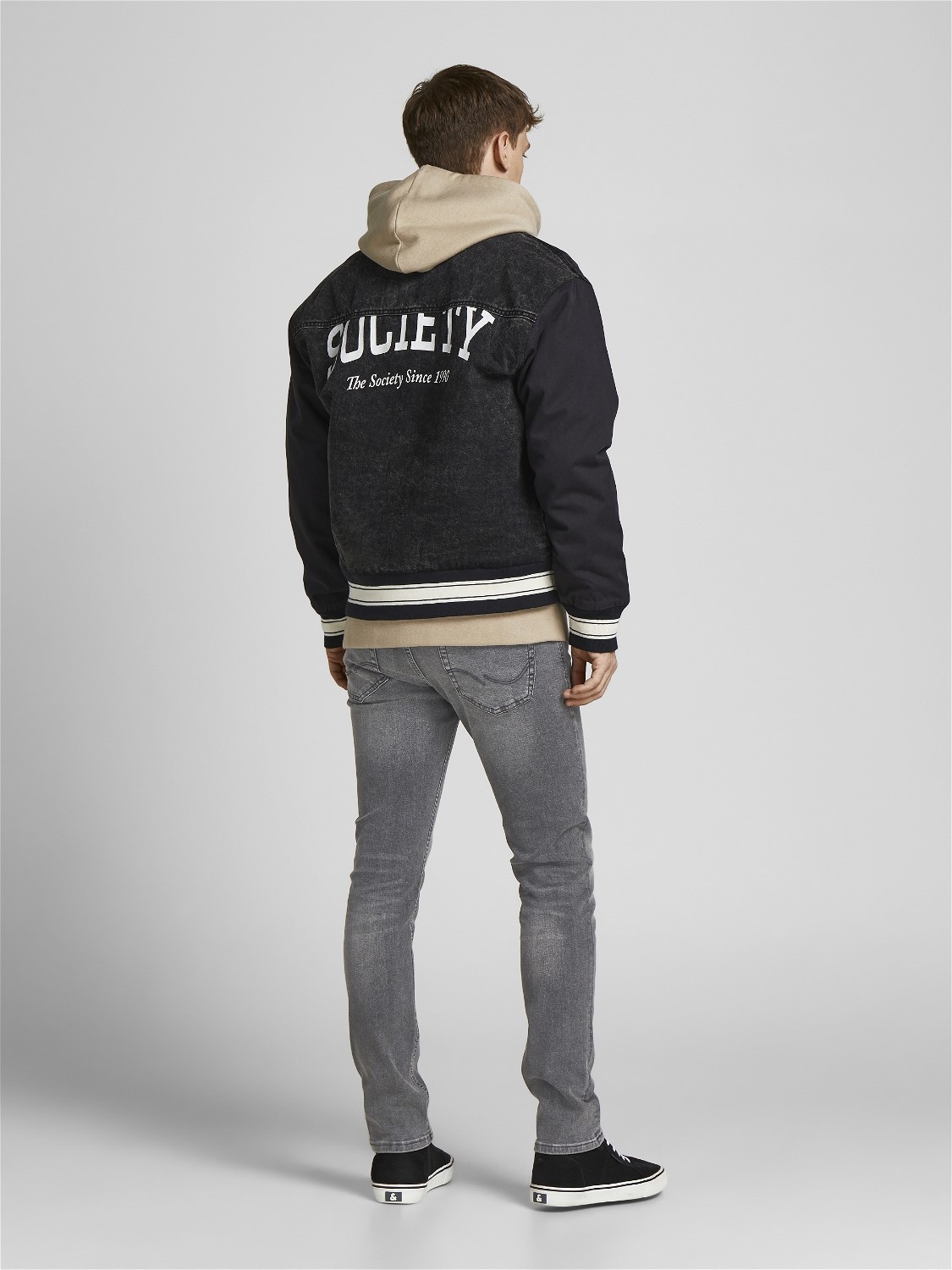 JACK & JONES Glenn Original loose fit, heren jeans, grijs denim