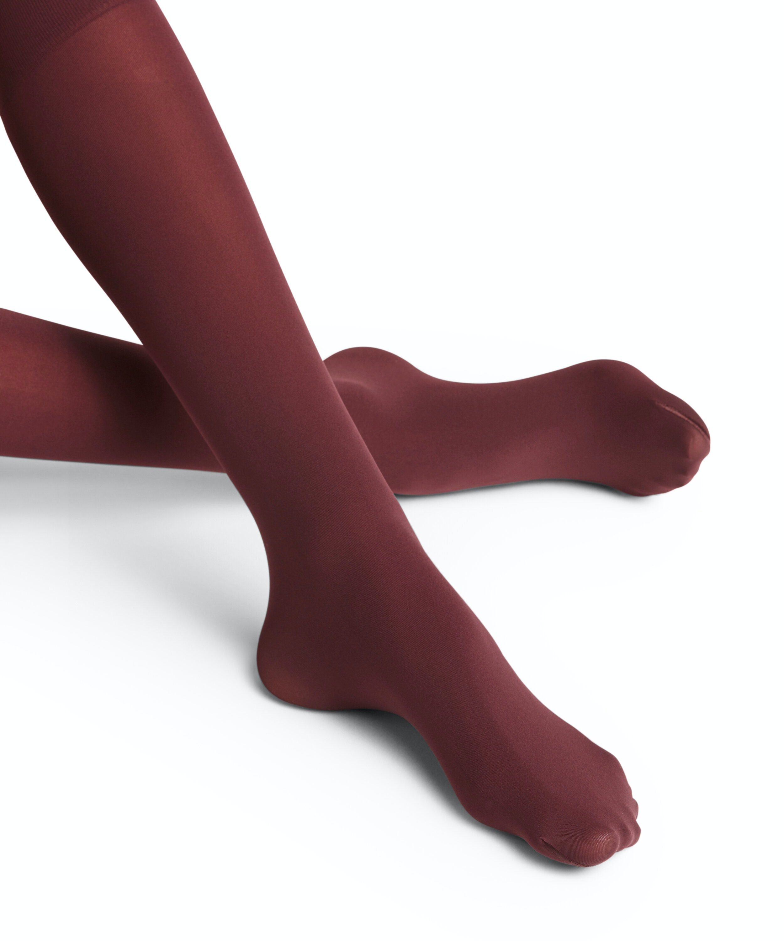 FALKE Pure Matt 50 DEN dames kniekousen, donkerrood (barolo)