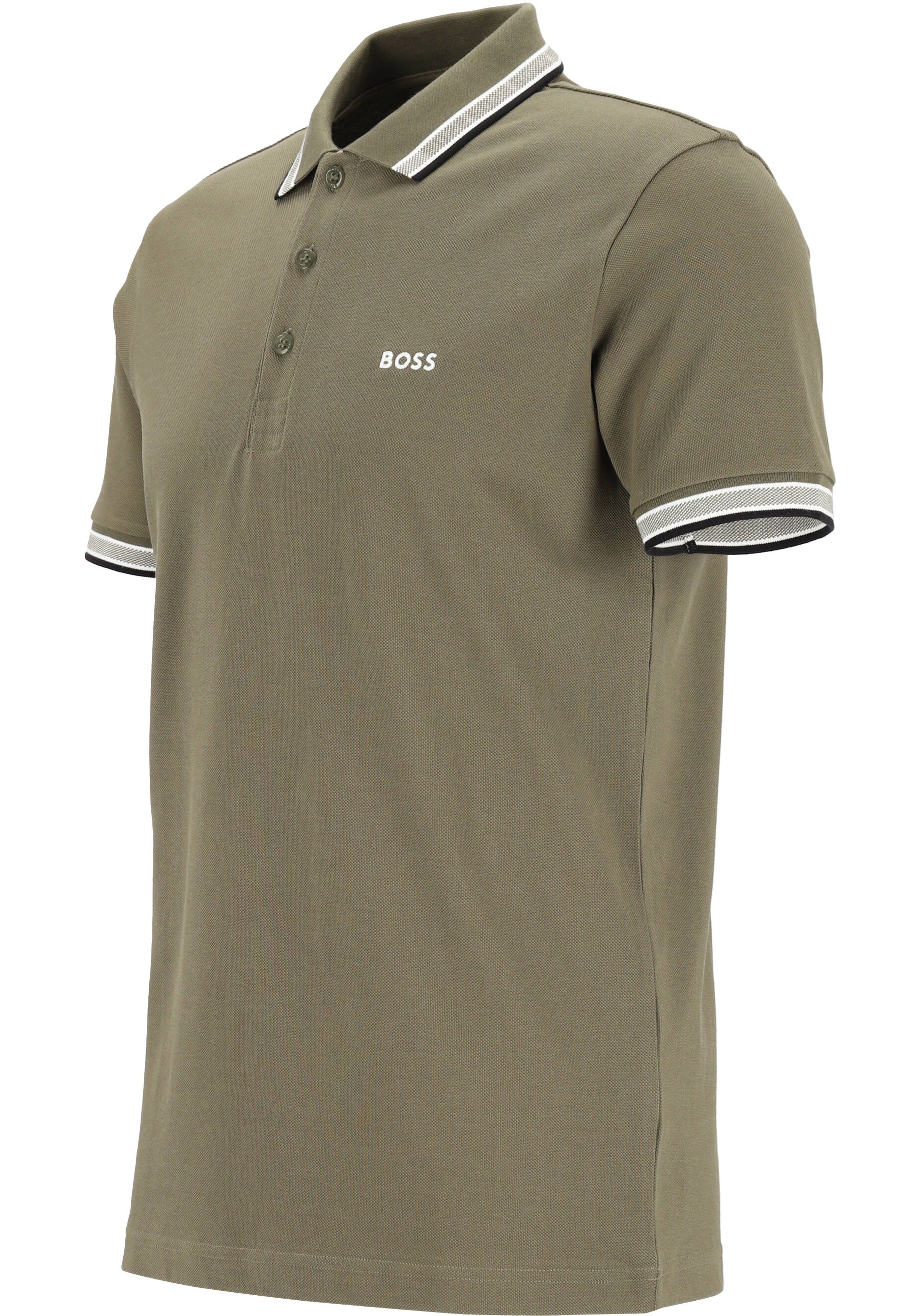 HUGO BOSS Paddy regular fit polo, heren polo korte mouw, groen (contrast)