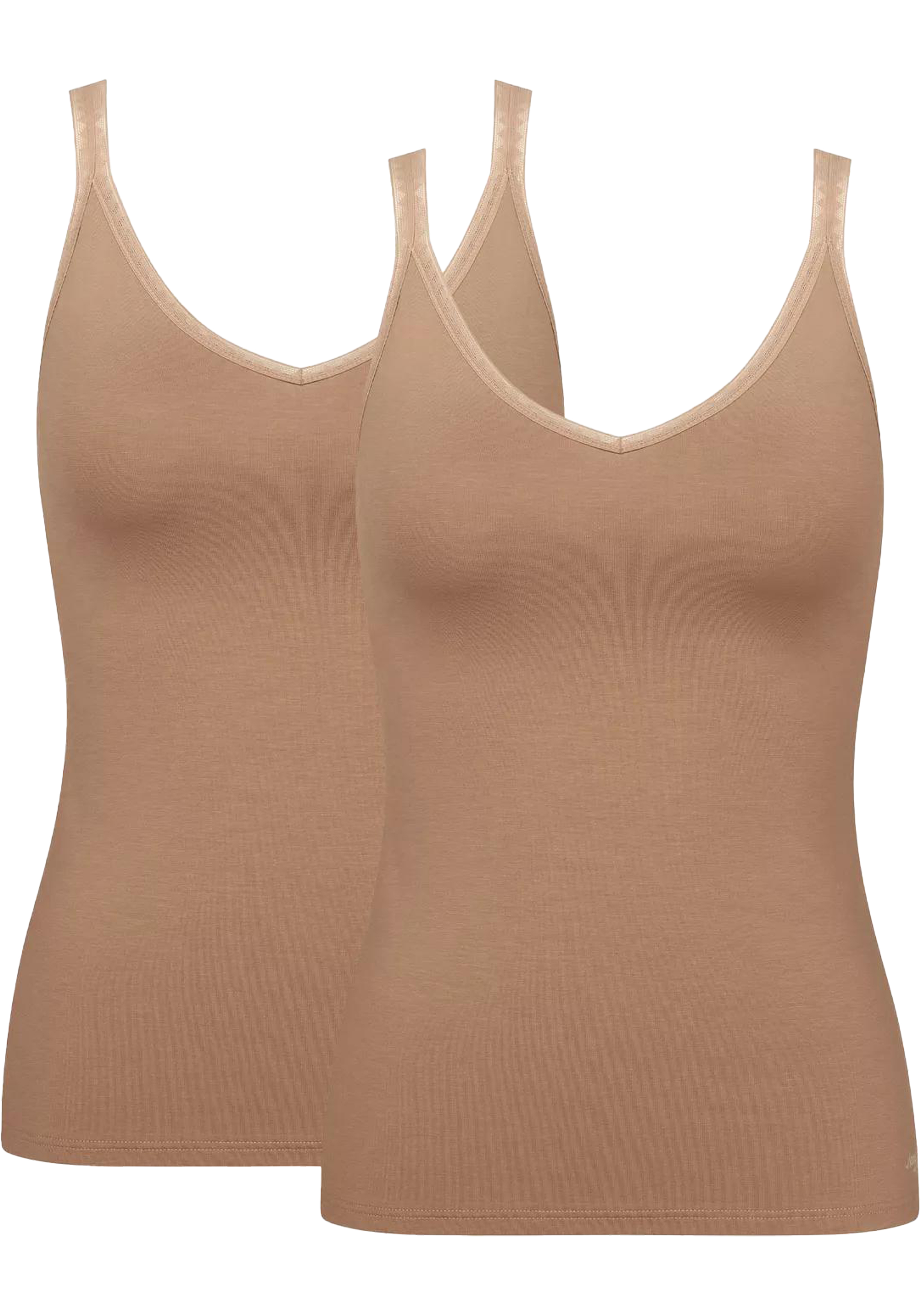Sloggi Women GO Shirt 01 (2-pack), dames singlet, bruin
