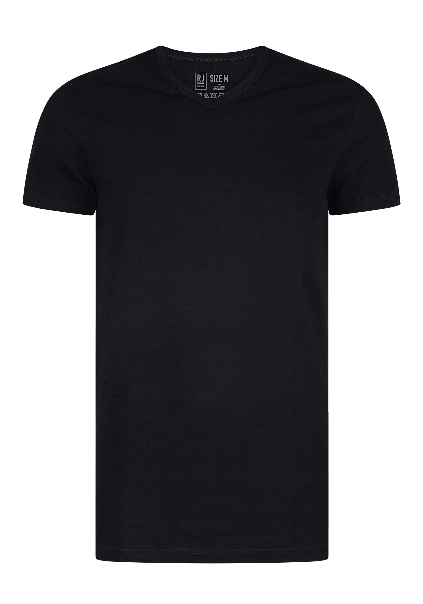 RJ Bodywear Everyday Gouda T-shirts (2-pack), heren T-shirts V-hals smal, zwart