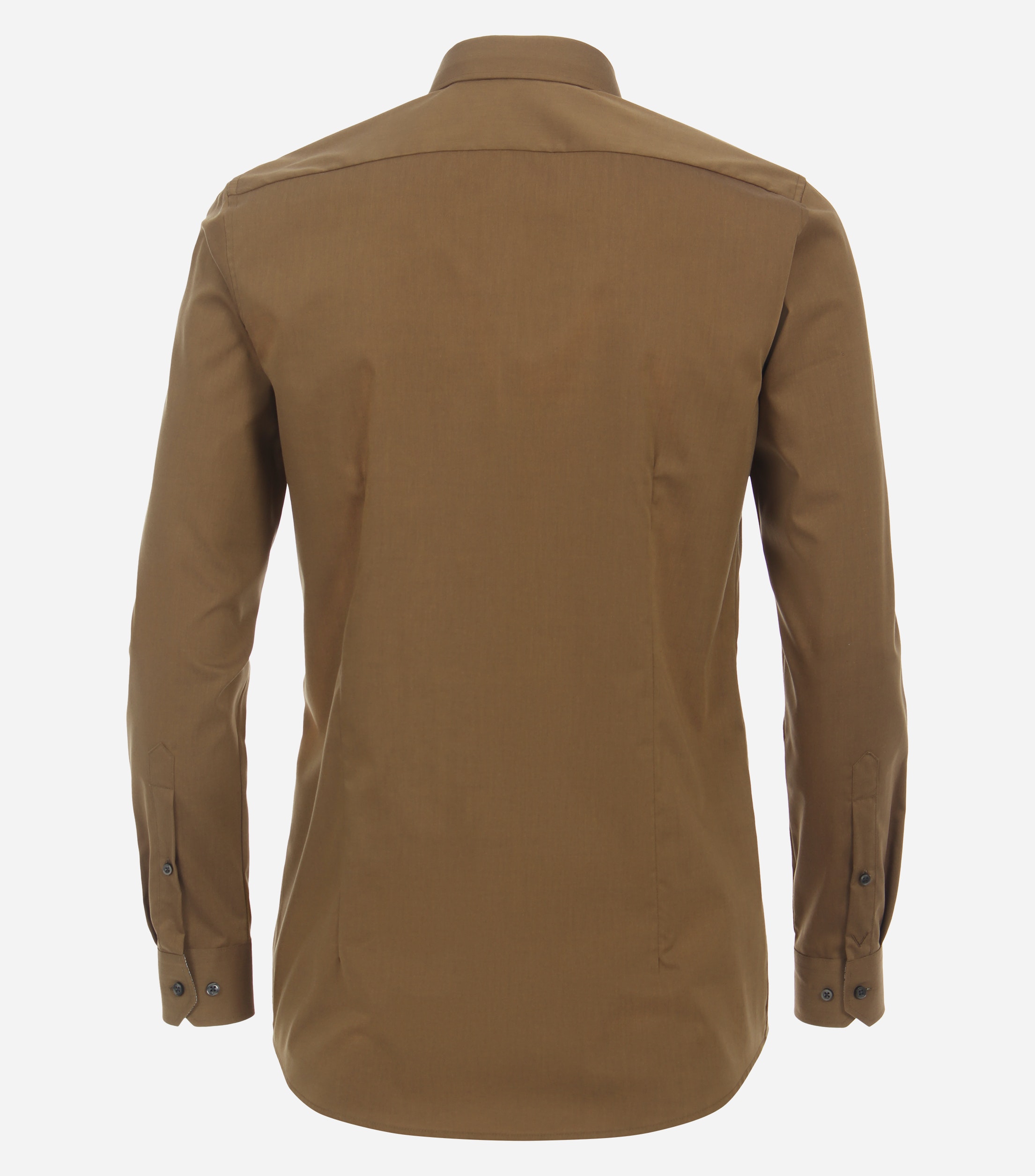 VENTI body fit overhemd, popeline, bruin
