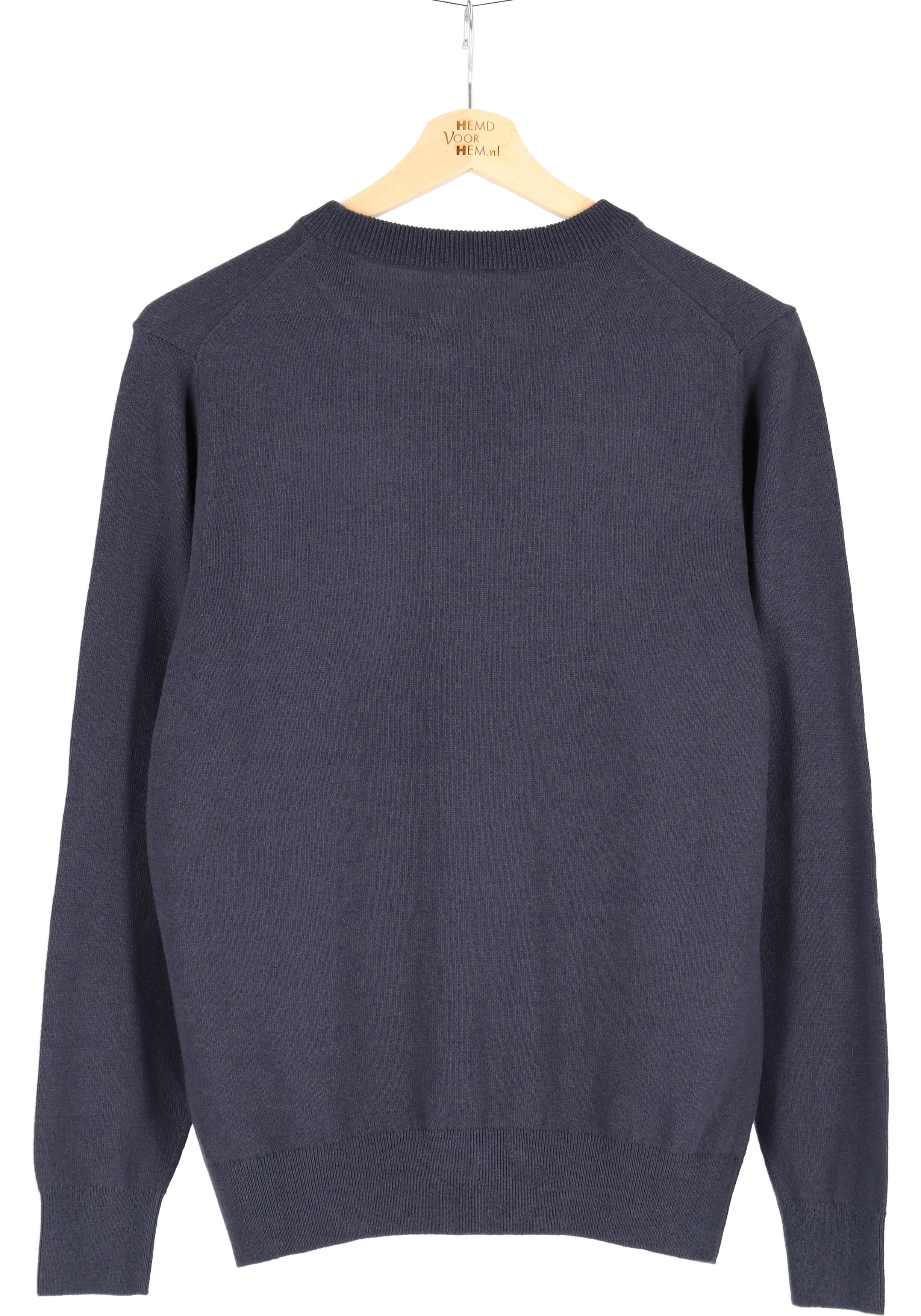 Marc O'Polo regular fit pullover, heren trui wol- met katoenmengsel met O-hals, donkerblauw (middeldik)
