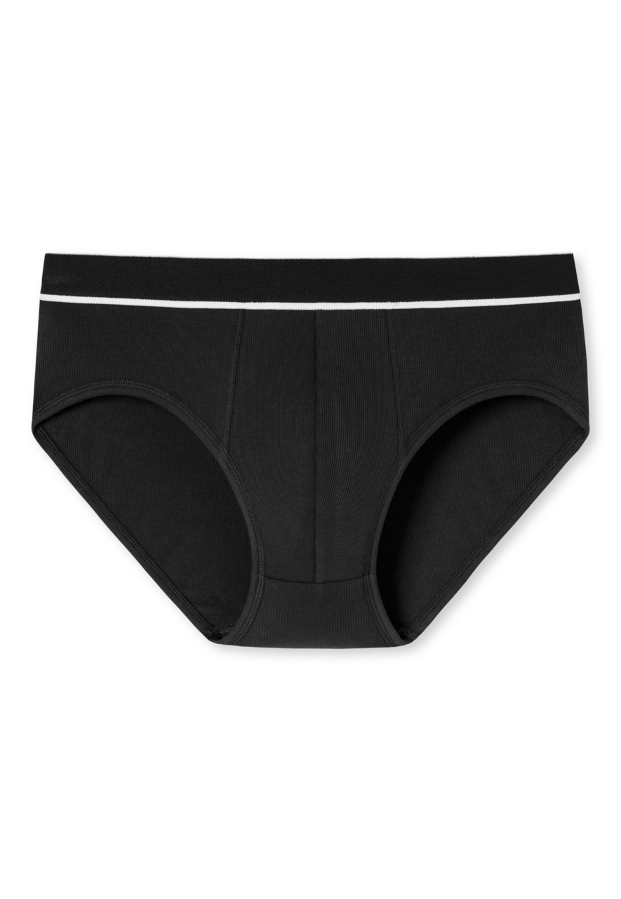 SCHIESSER Retro Rib slip (1-pack), heren midi-slip dubbelrib biologisch katoen zwart
