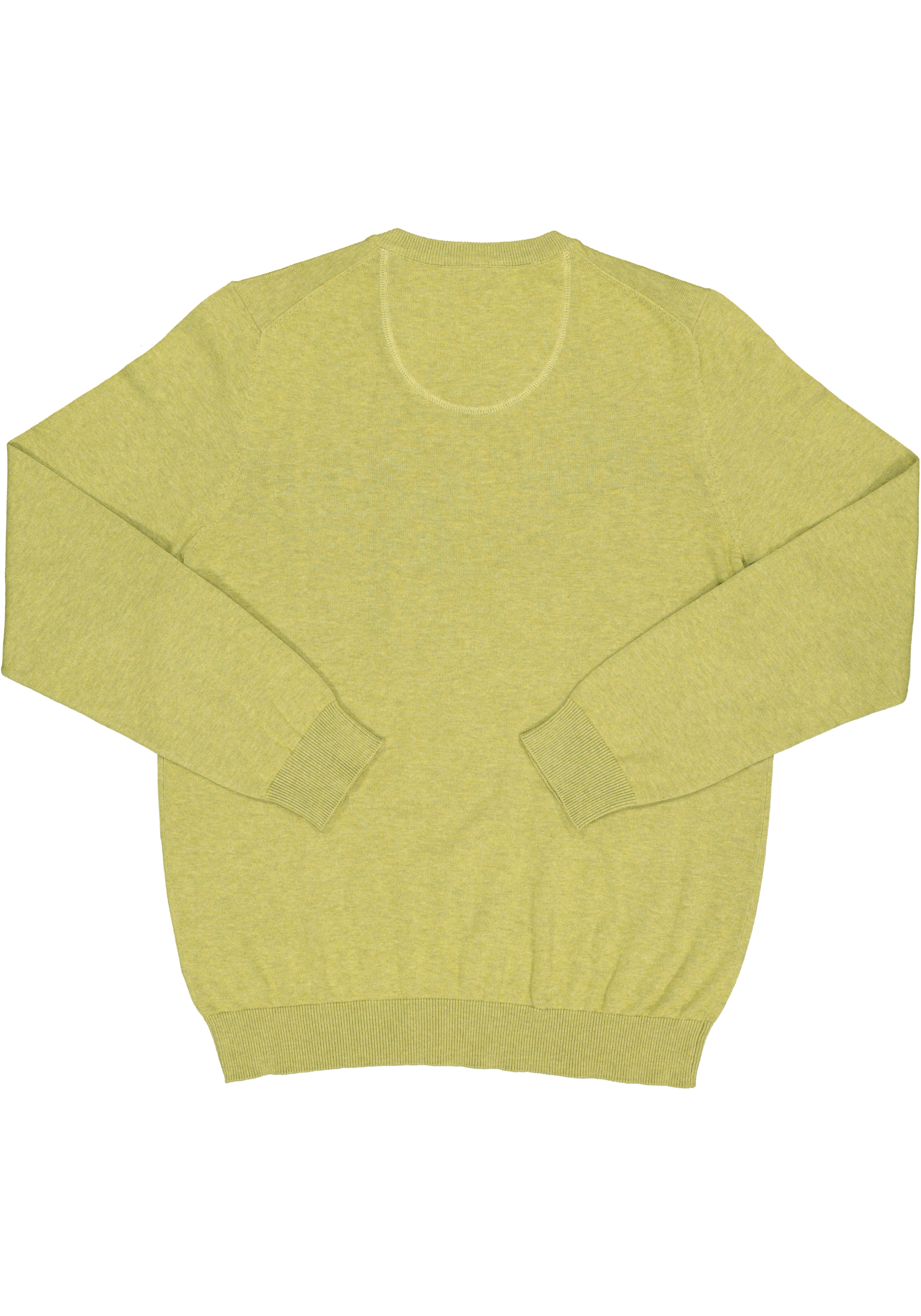 MARVELIS modern fit trui katoen, V-hals, lime groen