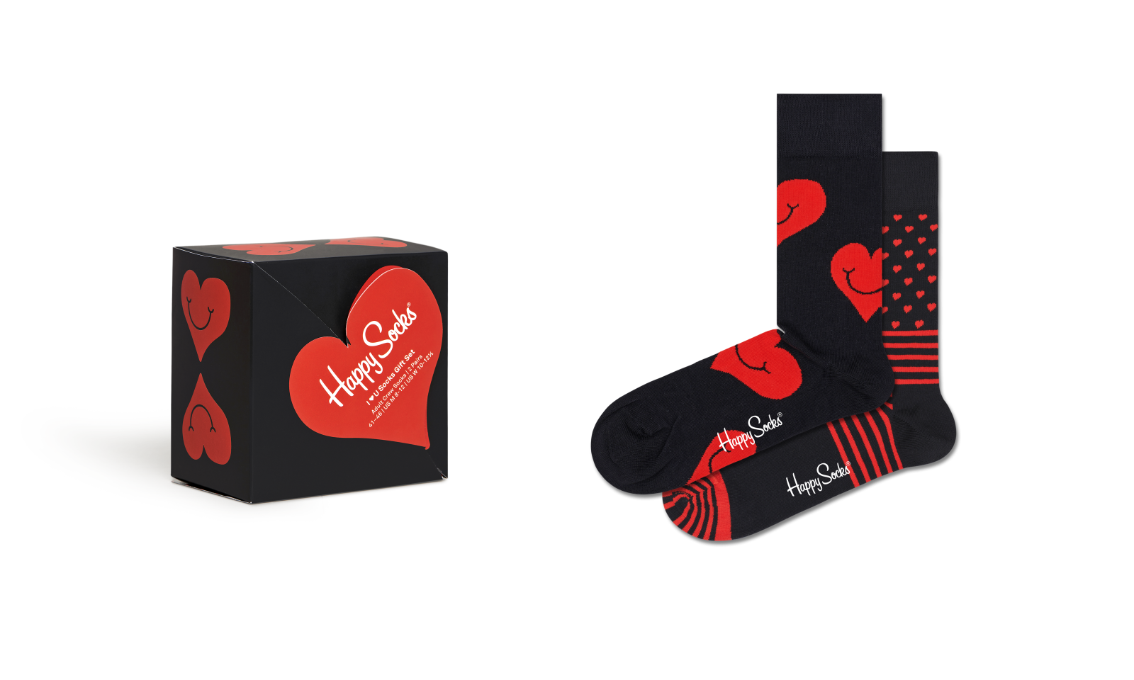 Happy Socks I Heart You Socks Gift Set (2-pack), unisex sokken in cadeauverpakking