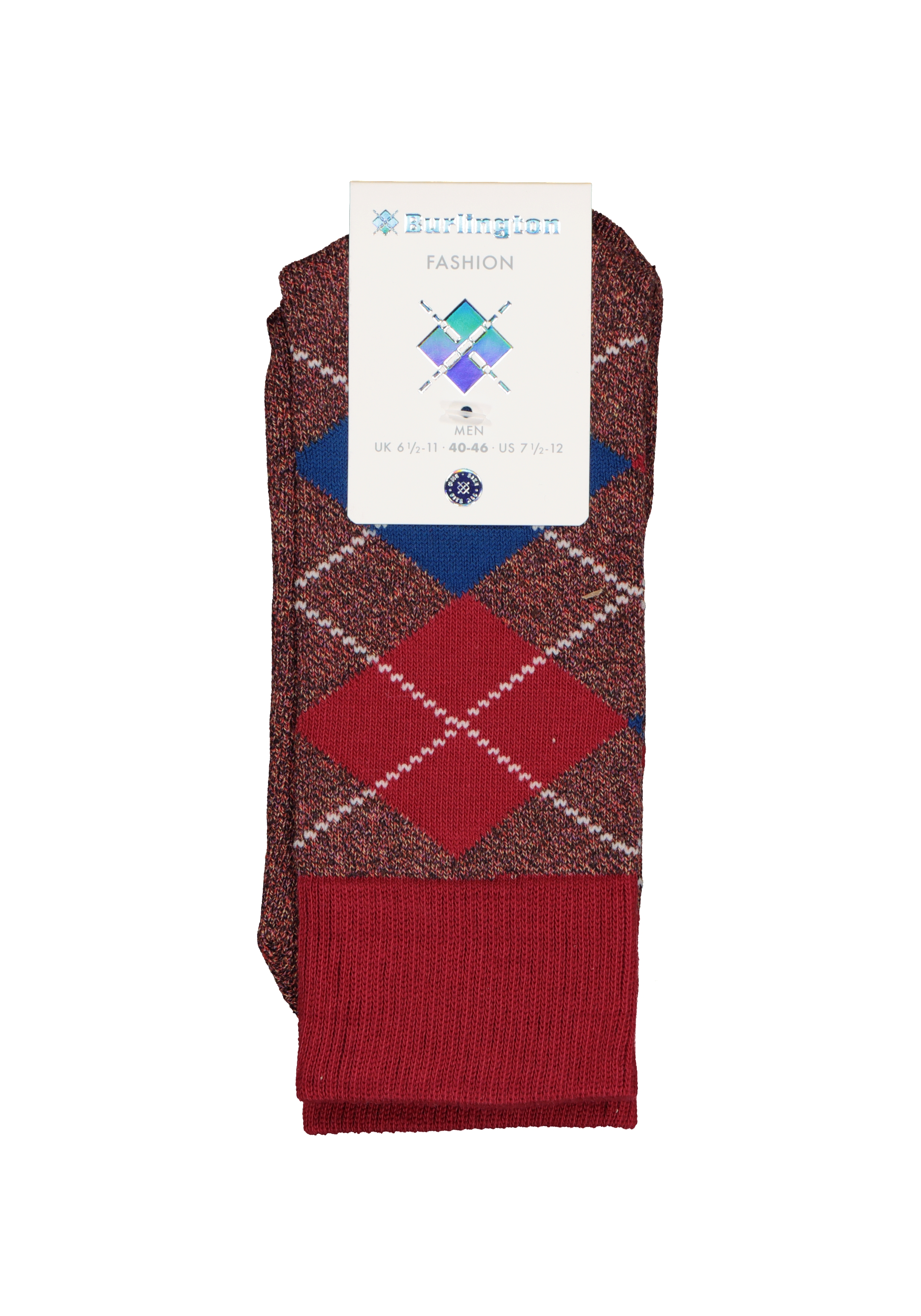 Burlington Argyle Heren Huissokken, rood geruit