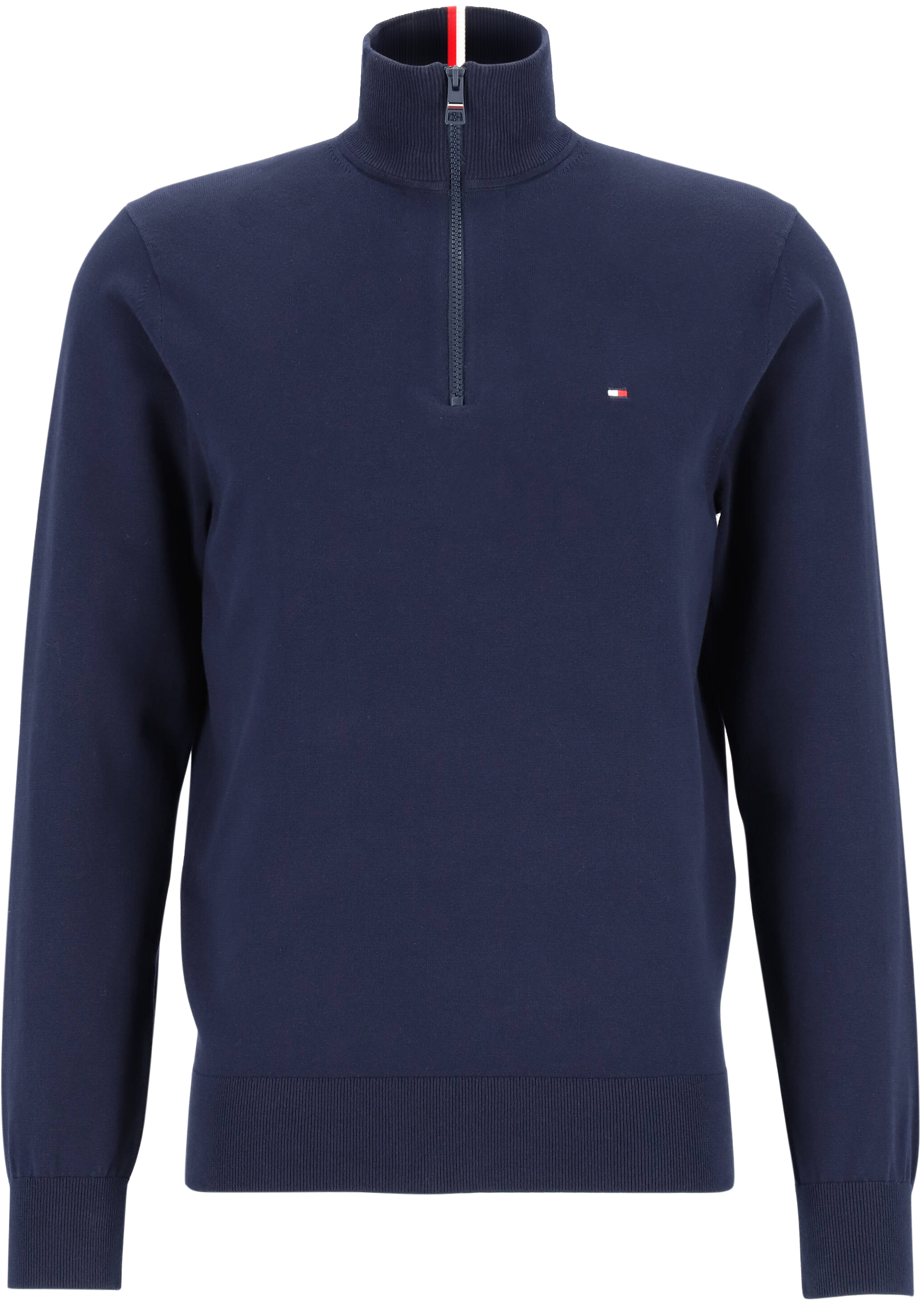 Tommy Hilfiger schipperstrui katoen, 1985 zip mock, donkerblauw (Desert Sky)