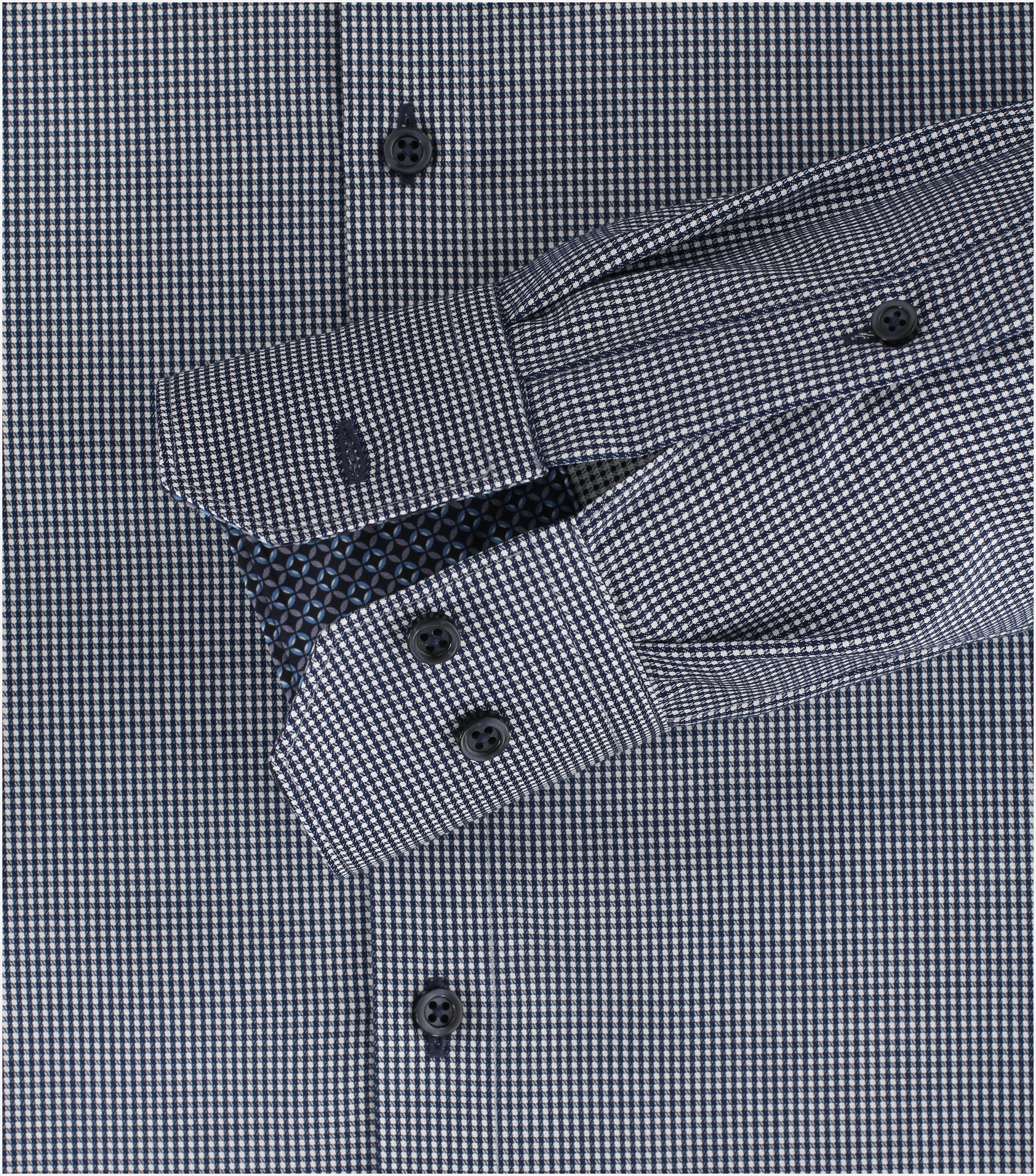 VENTI modern fit overhemd, dobby, blauw geruit