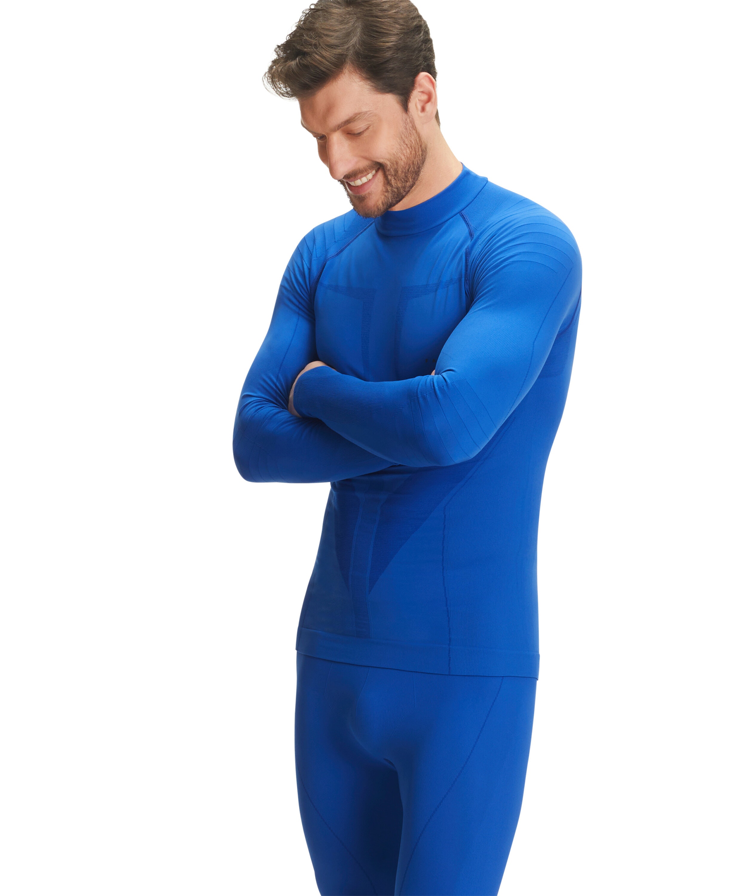 FALKE heren lange mouw shirt Warm, thermoshirt, blauw (yve)