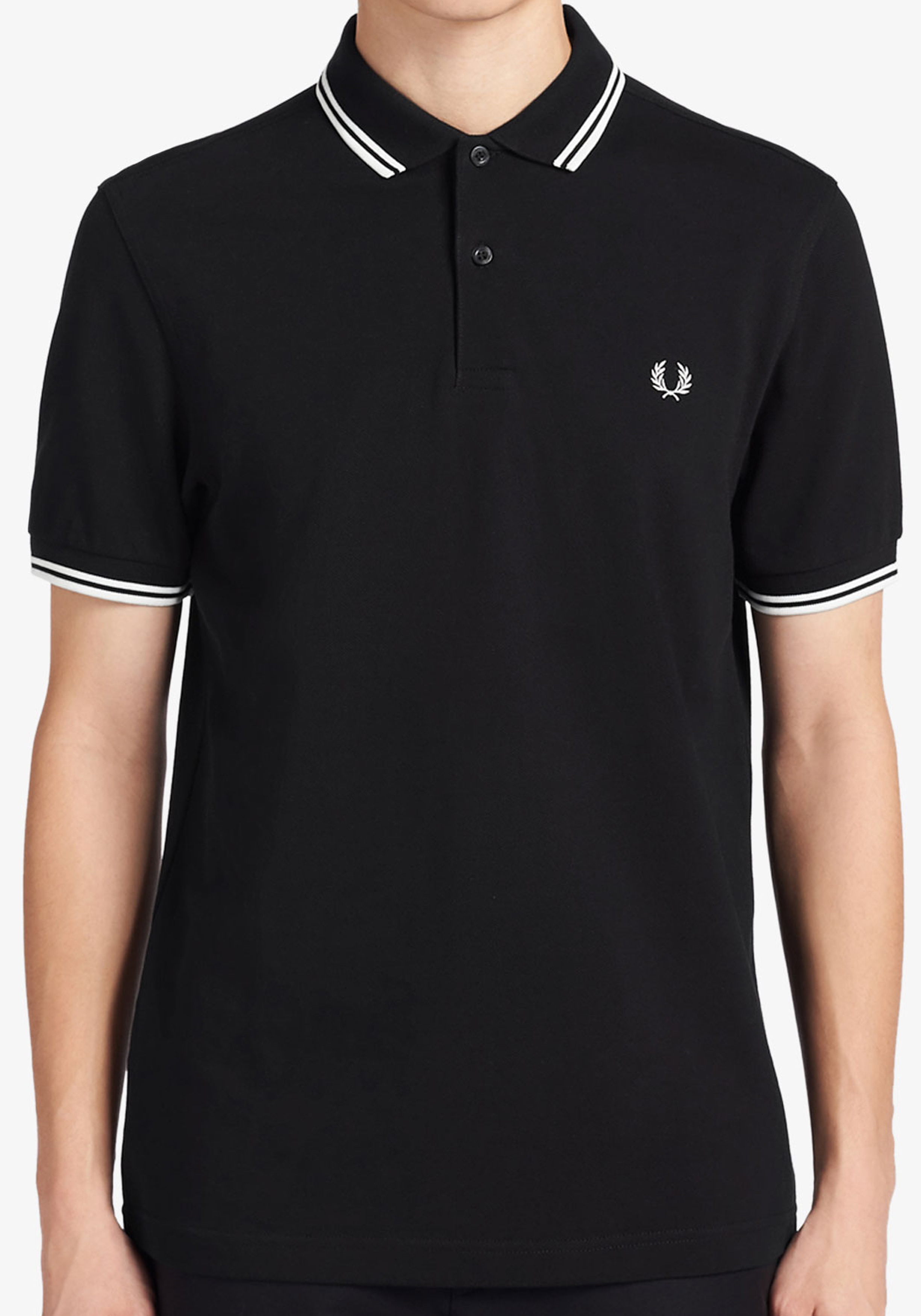 Fred Perry M3600 polo twin tipped shirt, heren polo Black / Porcelain / Porcelain