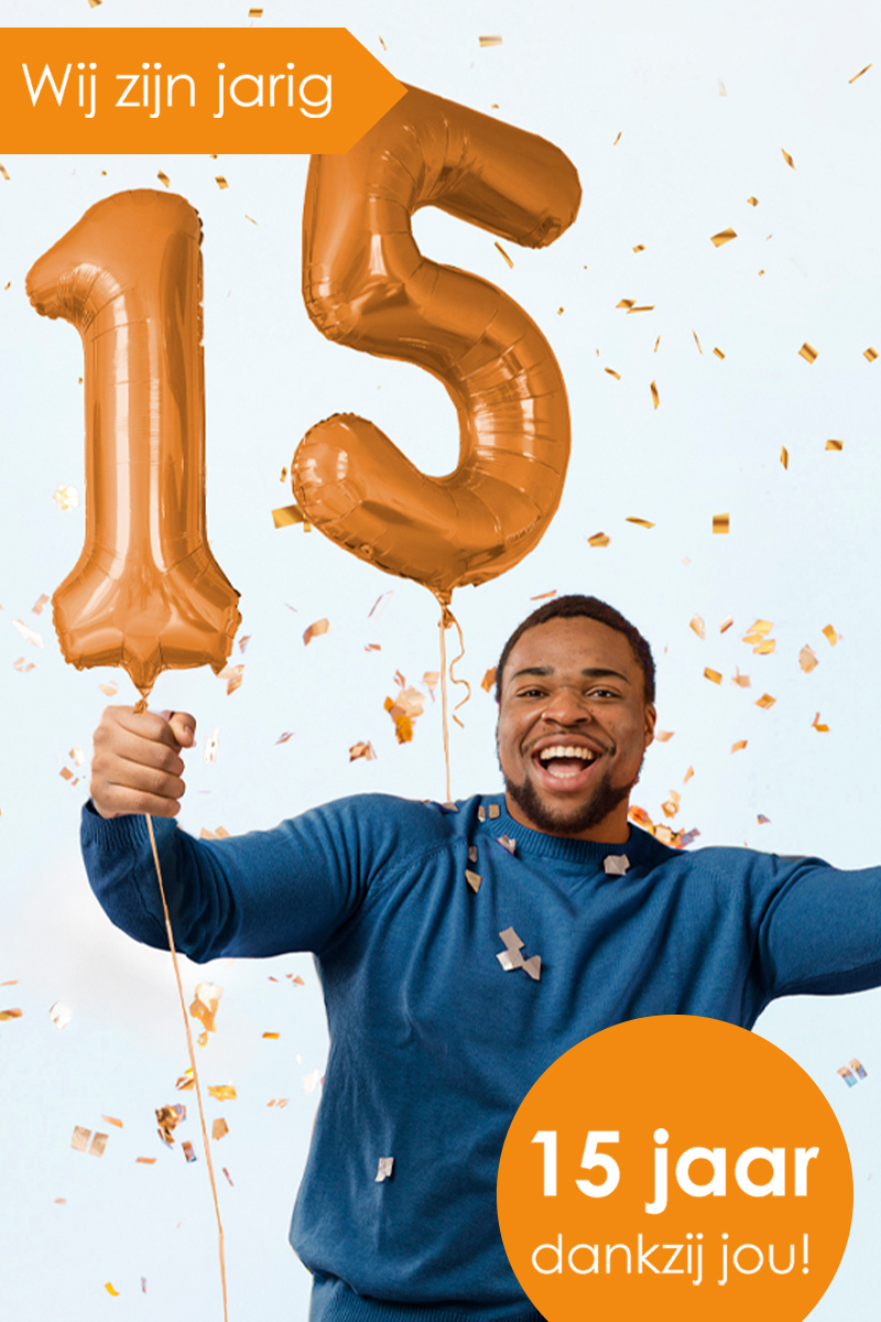 Wij zijn jarig, 15 jaar HemdVoorHem.nl dankzij jou!