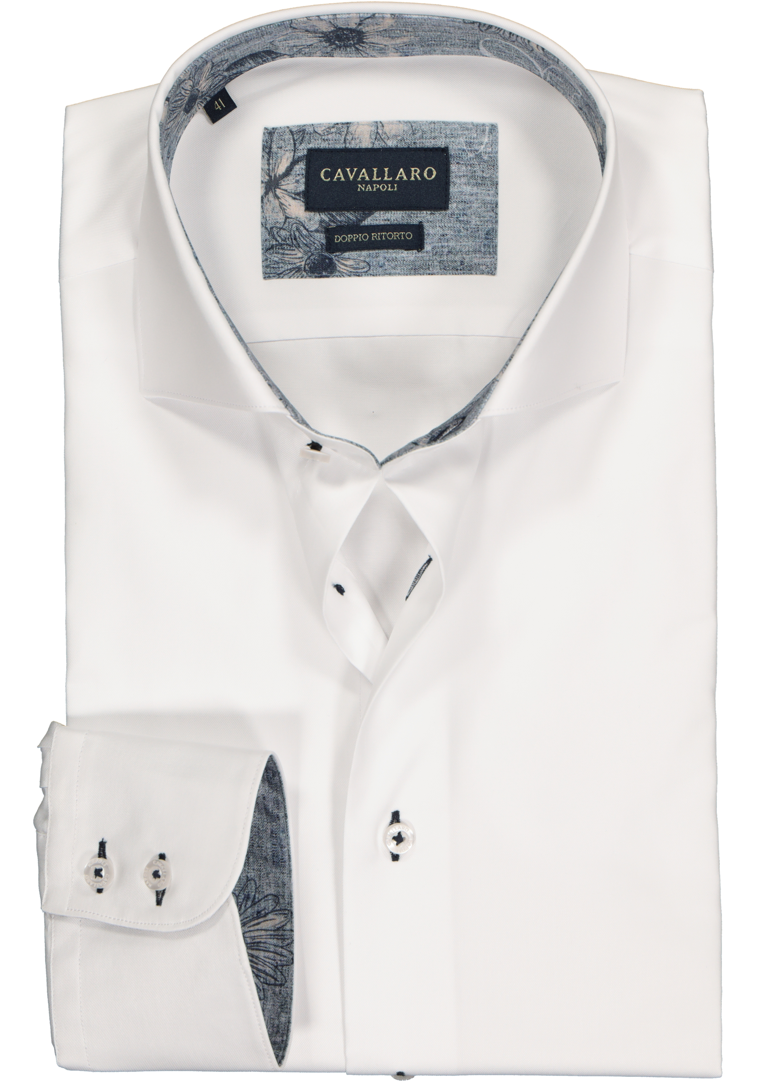 Cavallaro Napoli Barnardo slim fit overhemd, twill, wit