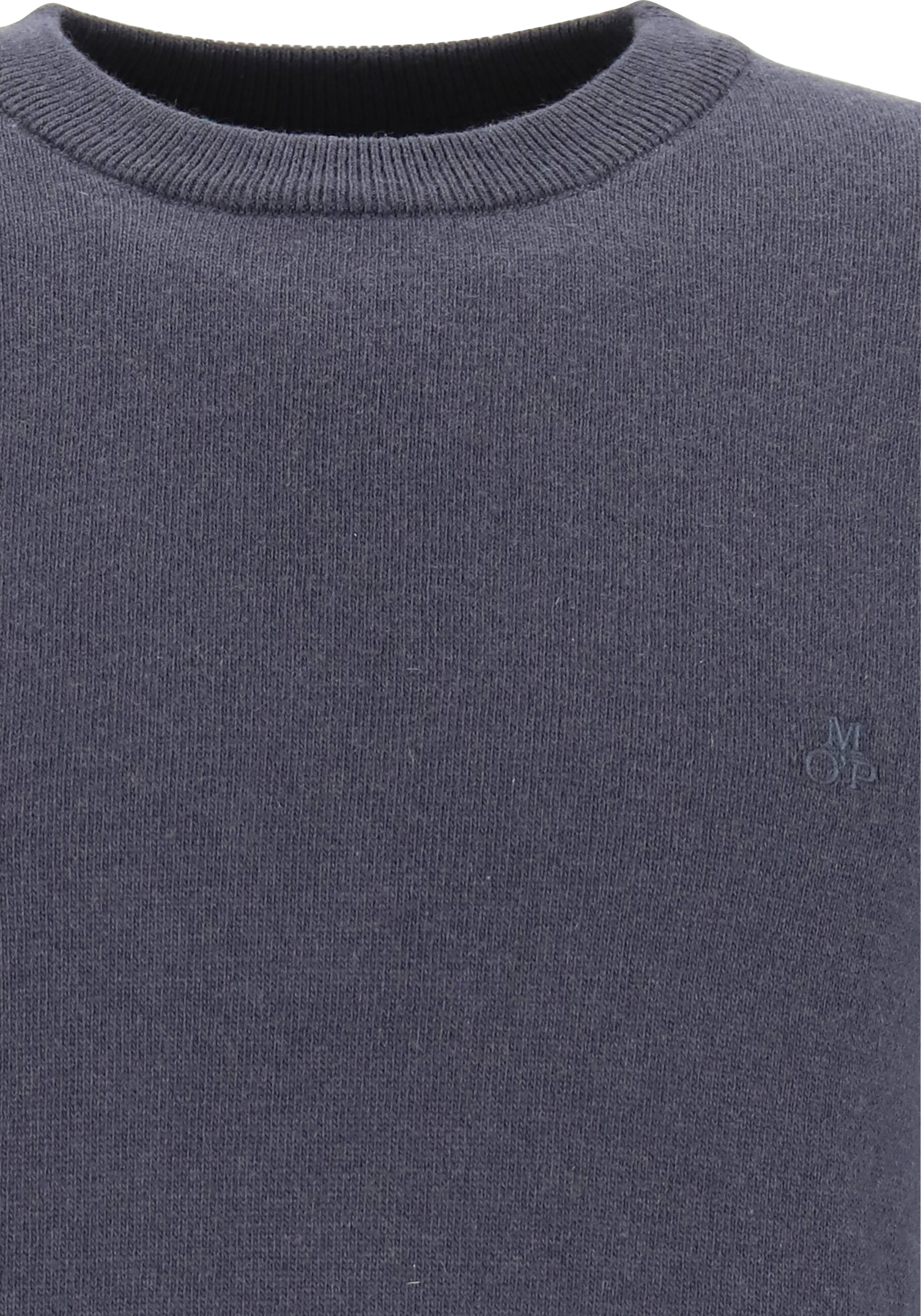 Marc O'Polo regular fit pullover, heren trui wol- met katoenmengsel met O-hals, donkerblauw (middeldik)
