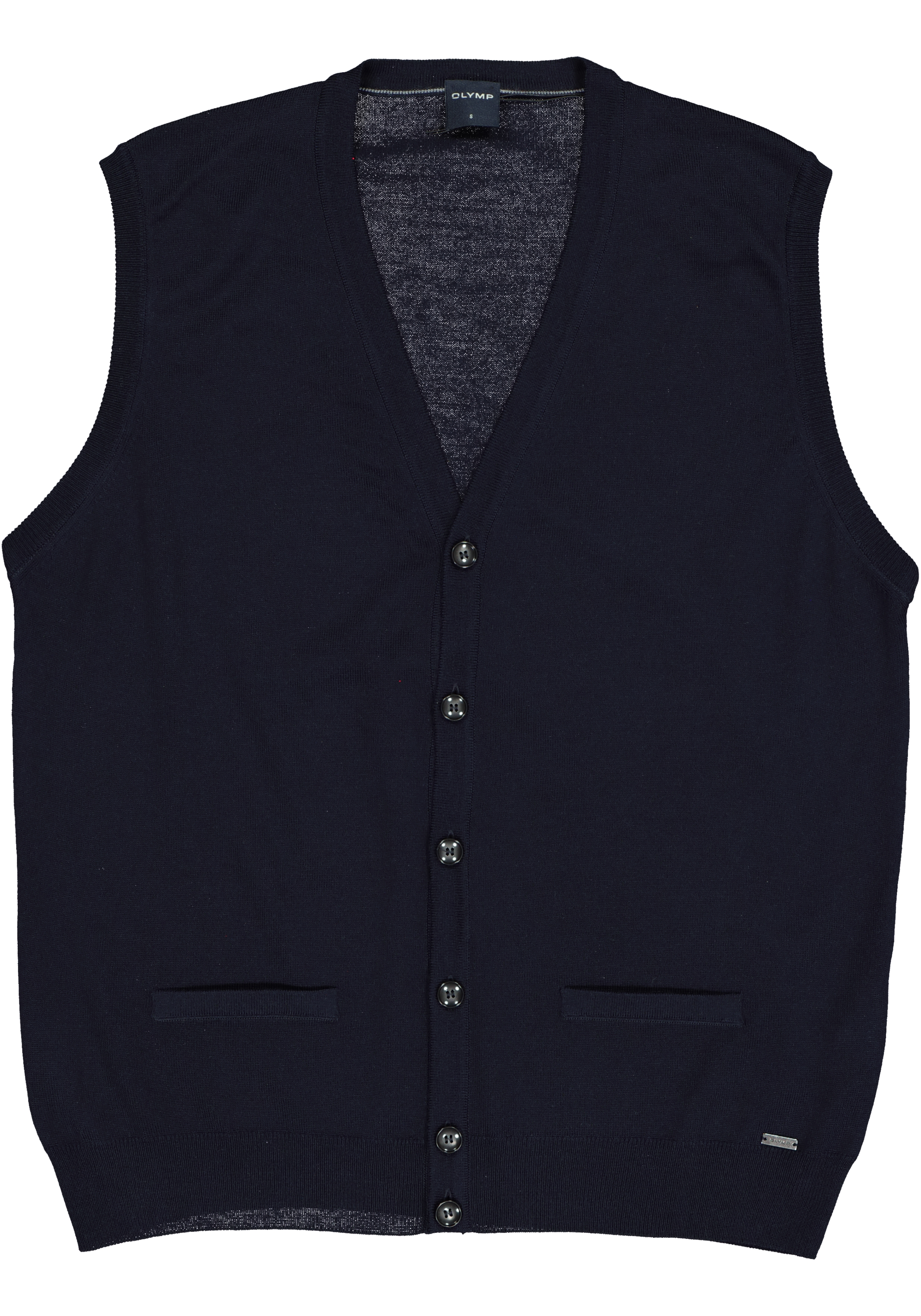 OLYMP modern fit mouwloos vest wol, V-hals, marine blauw