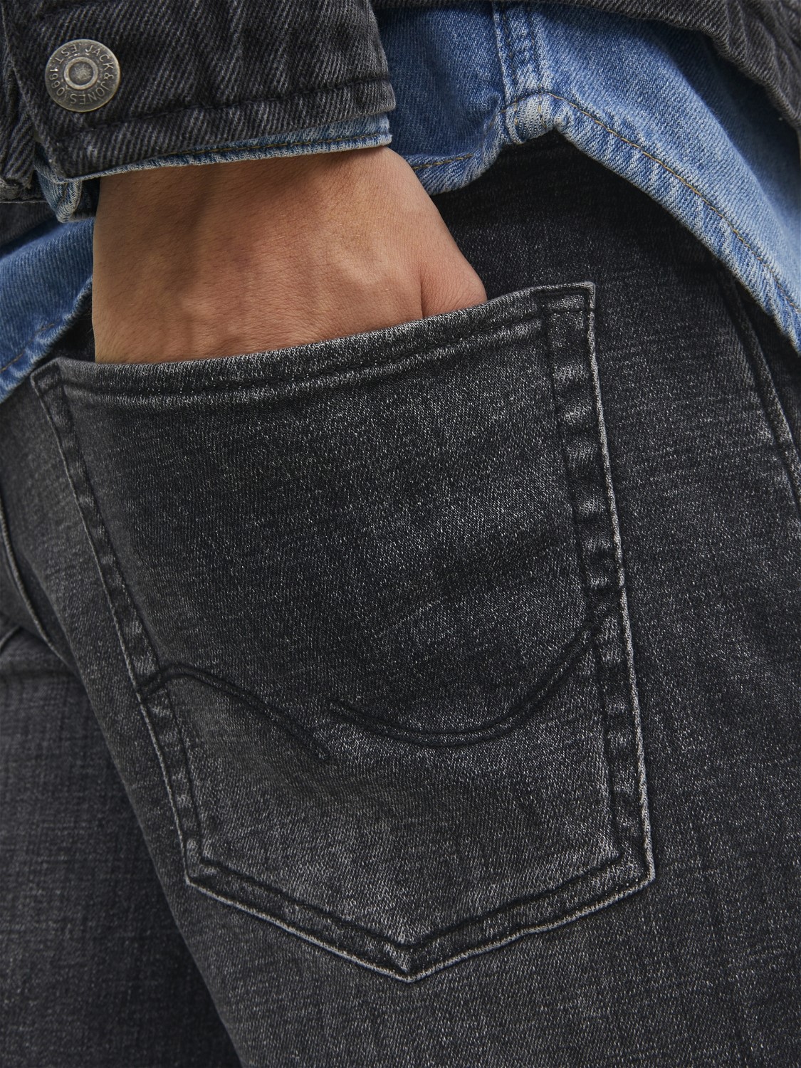 JACK & JONES Mike Original Jos regular fit, heren jeans, zwart denim