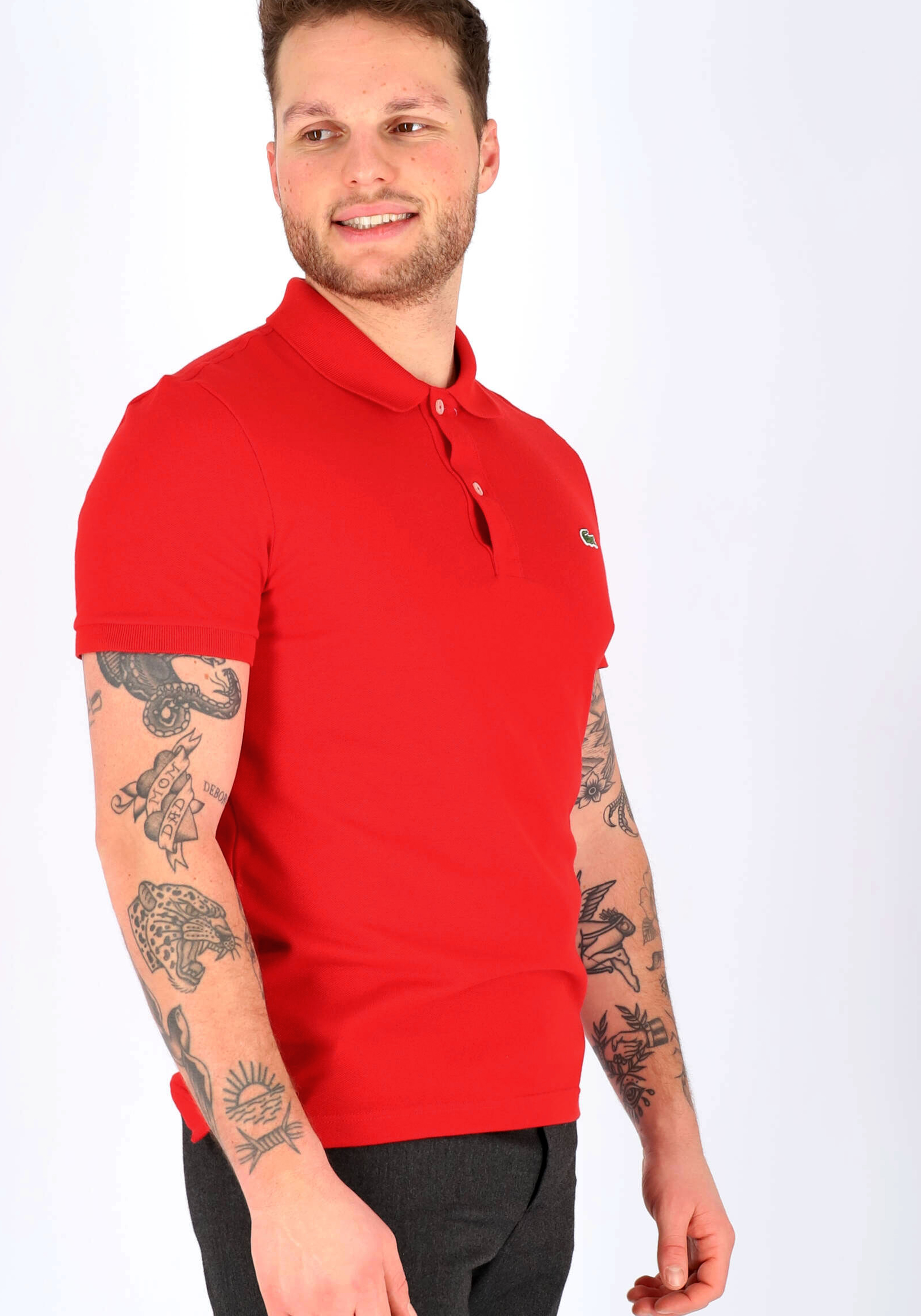 Lacoste Slim Fit polo, rood