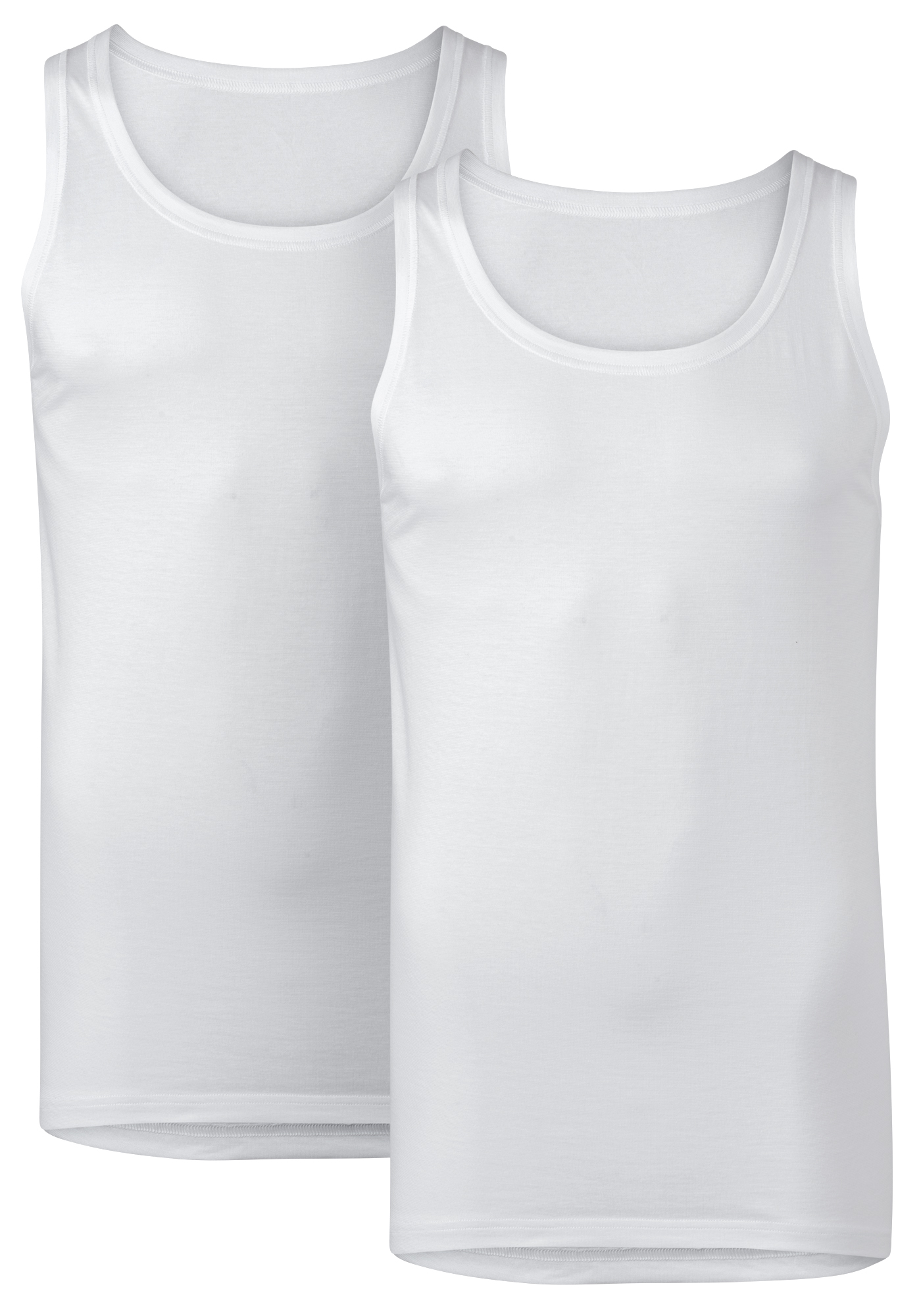 TEN CATE Basics men singlets (2-pack), heren hemden met O-hals, wit 