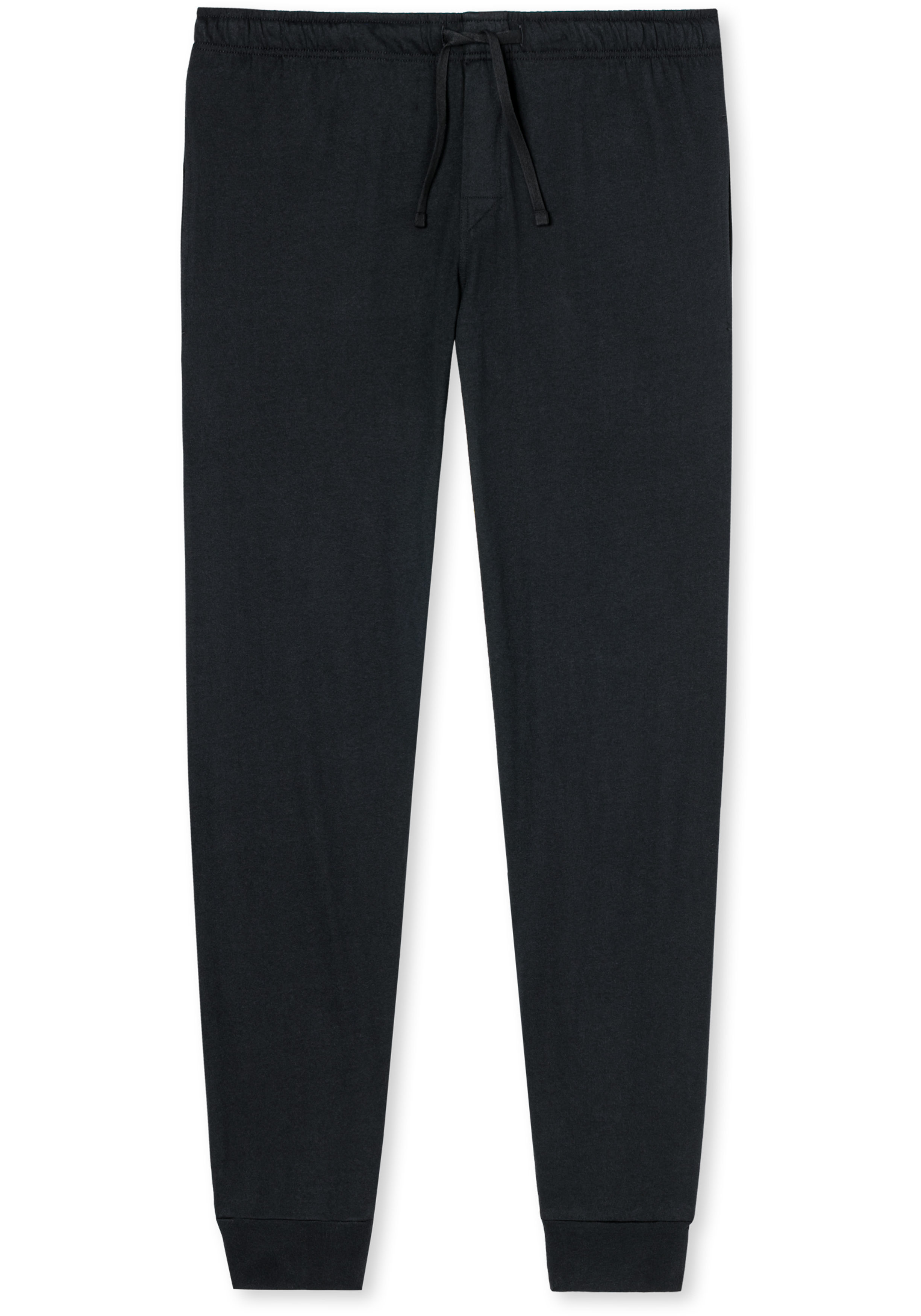 SCHIESSER Mix+Relax lounge broek, lange pijpen met boord, dun, zwart