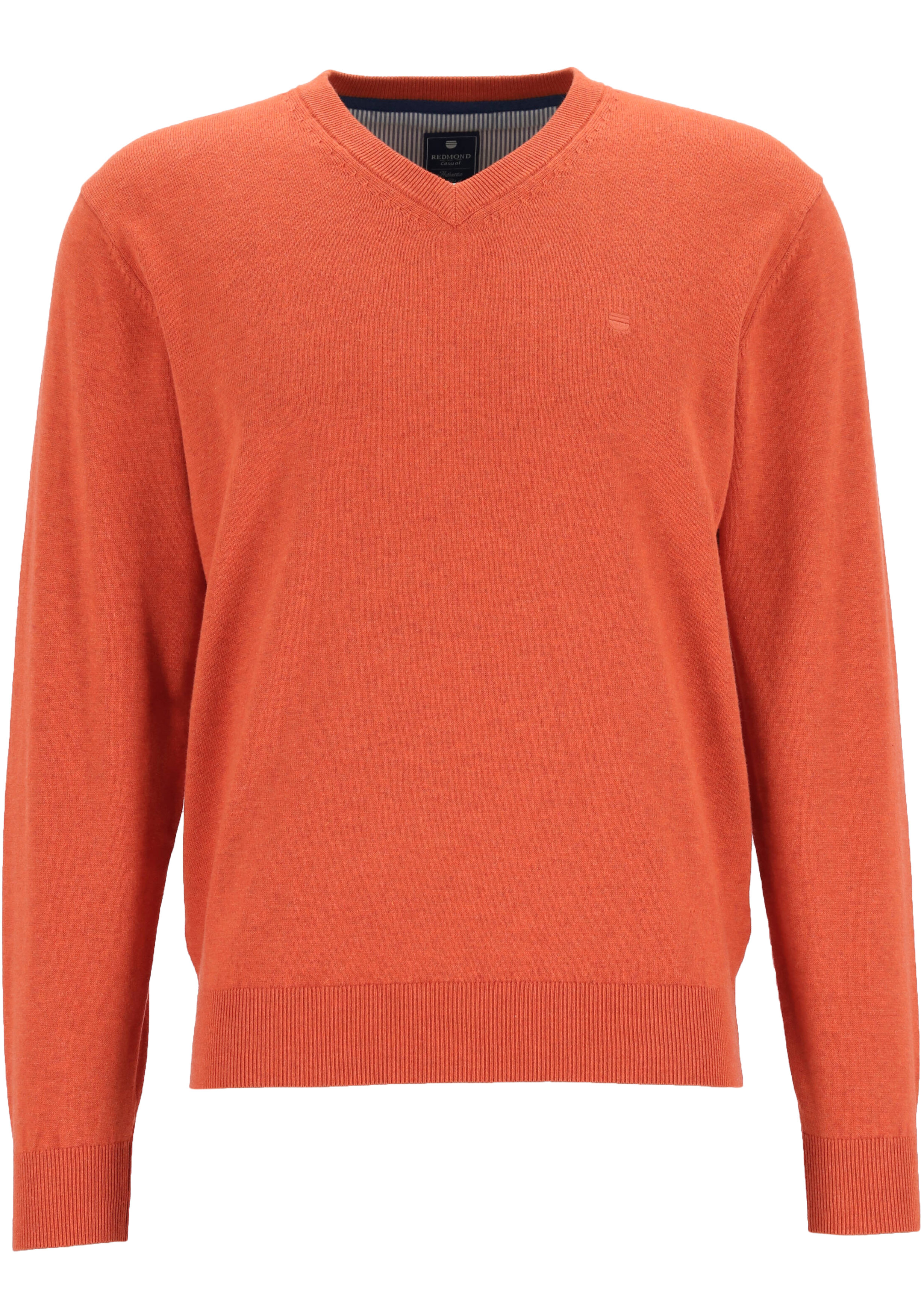 Redmond heren trui katoen, V-hals, oranje