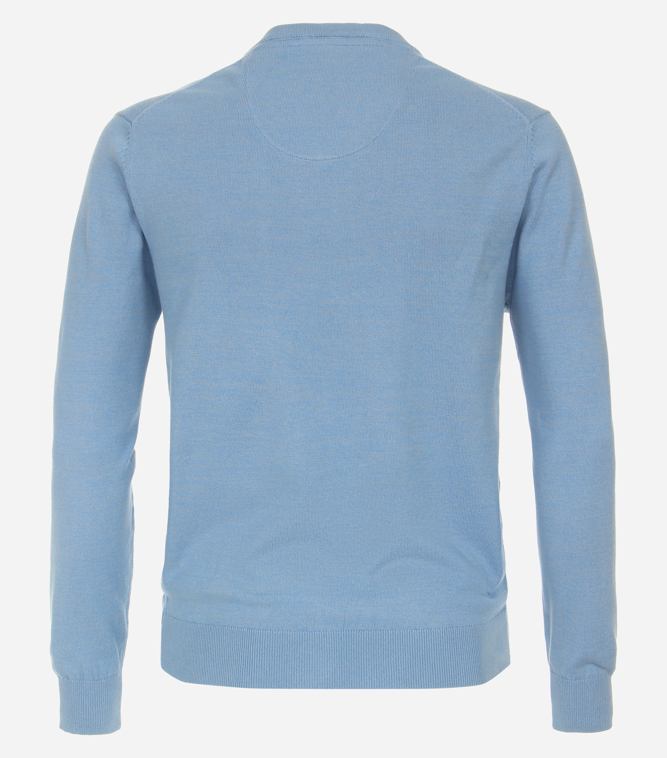 Redmond heren trui katoen, V-hals, blauw (middeldik)