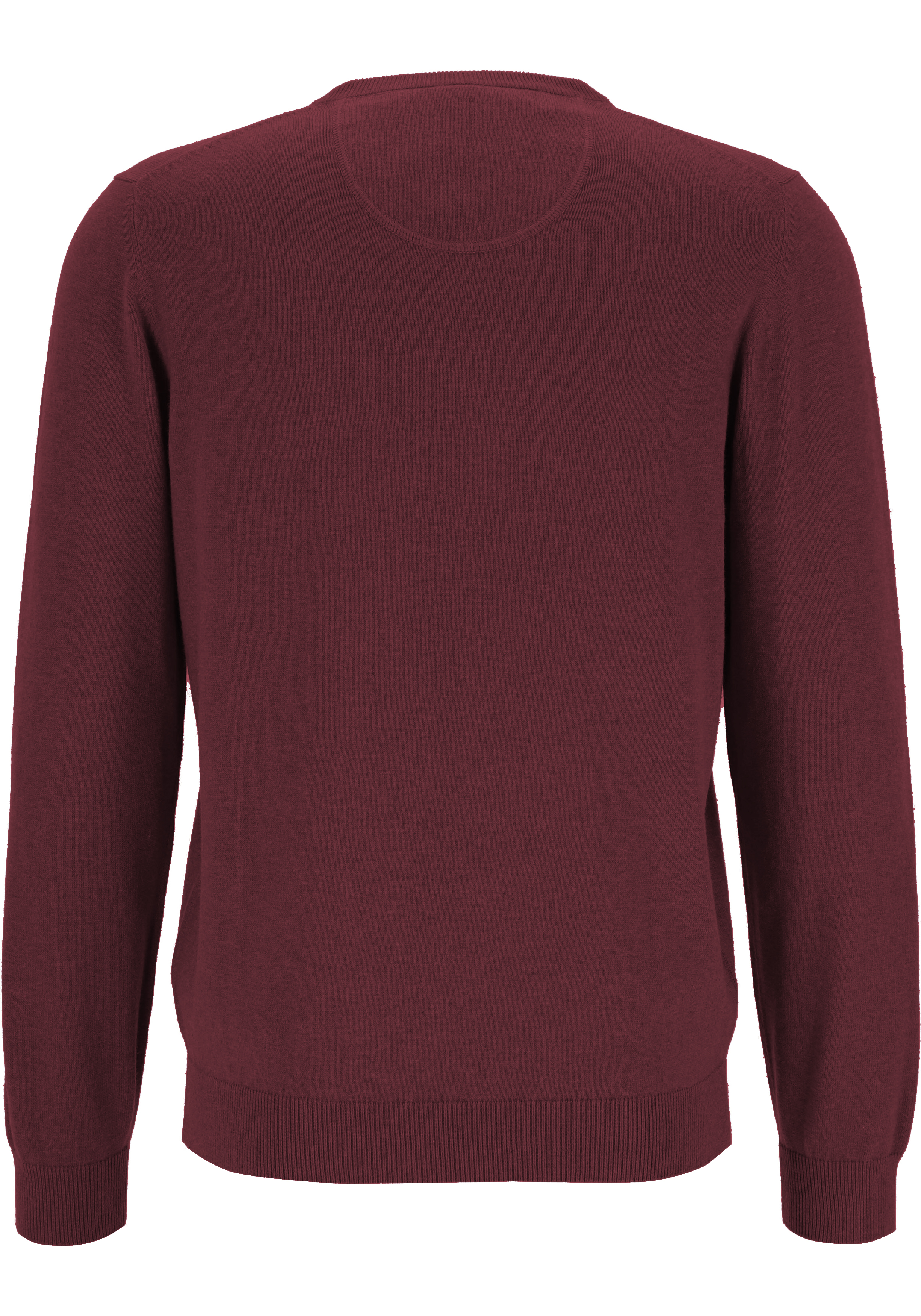 MARVELIS modern fit trui katoen, V-hals, aubergine