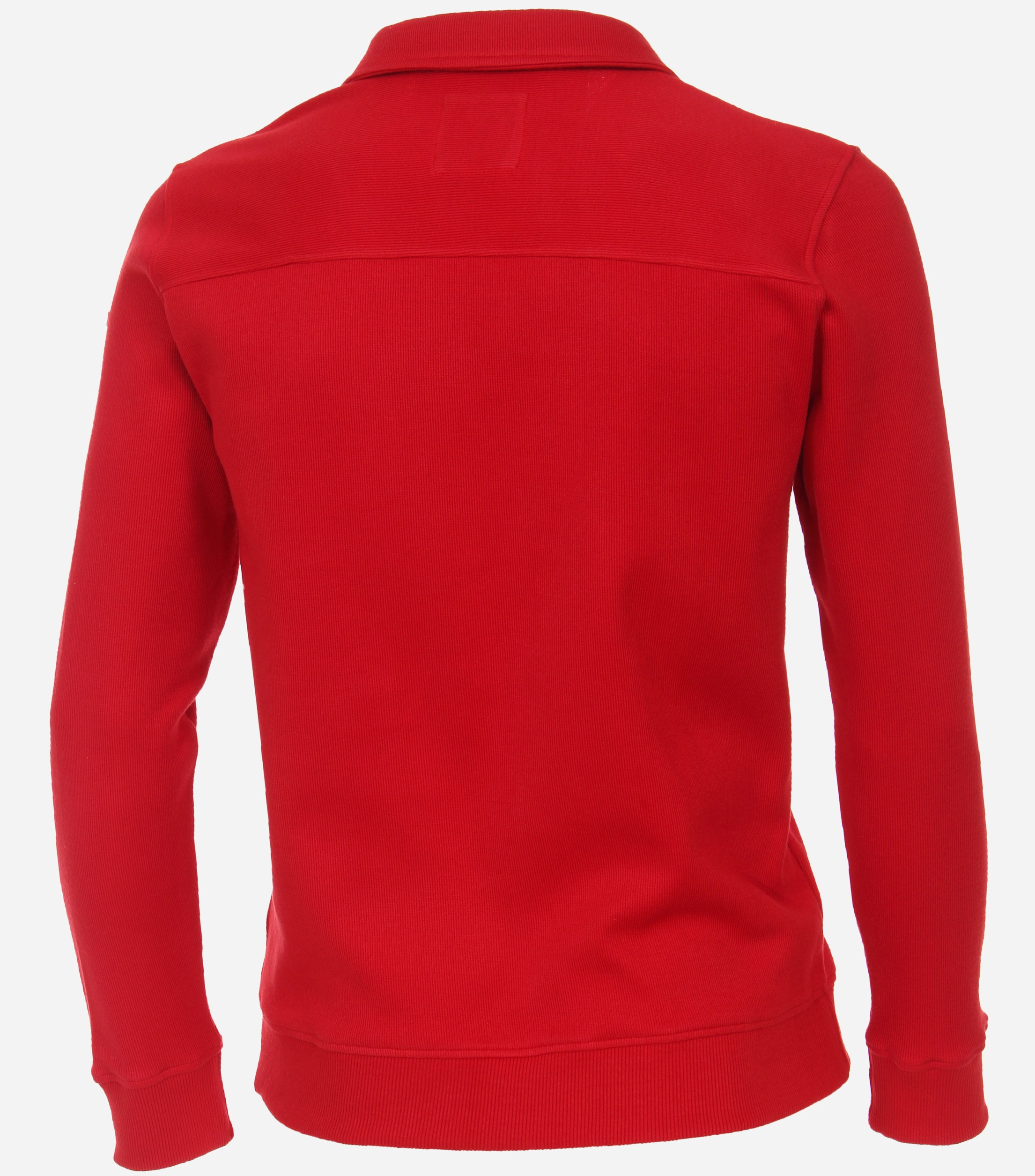 Redmond heren sweatvest katoen, opstaande kraag, rood (middeldik)