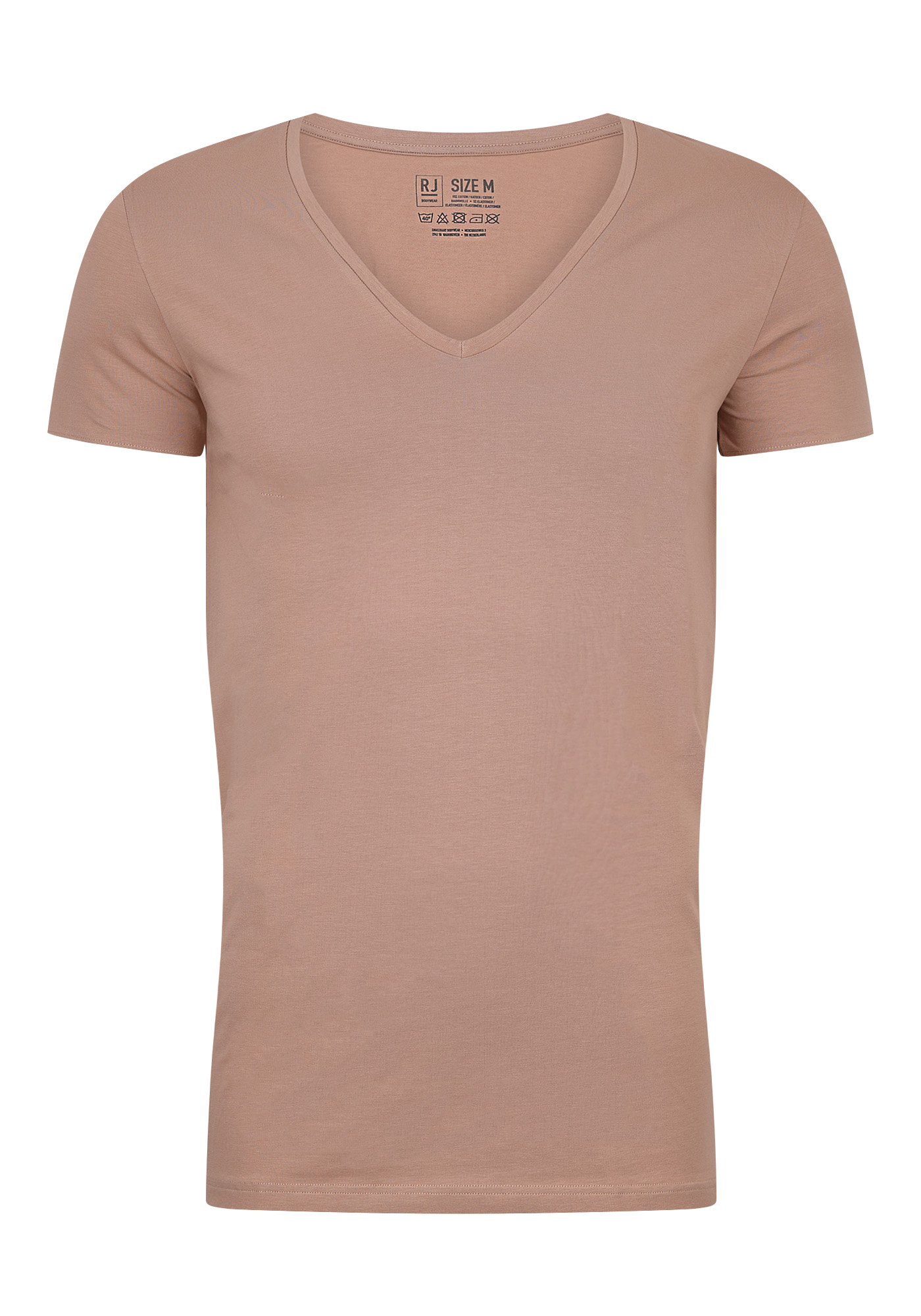 RJ Bodywear Everyday Nijmegen T-shirts (2-pack), heren stretch T-shirts diepe V-hals, huidskleur