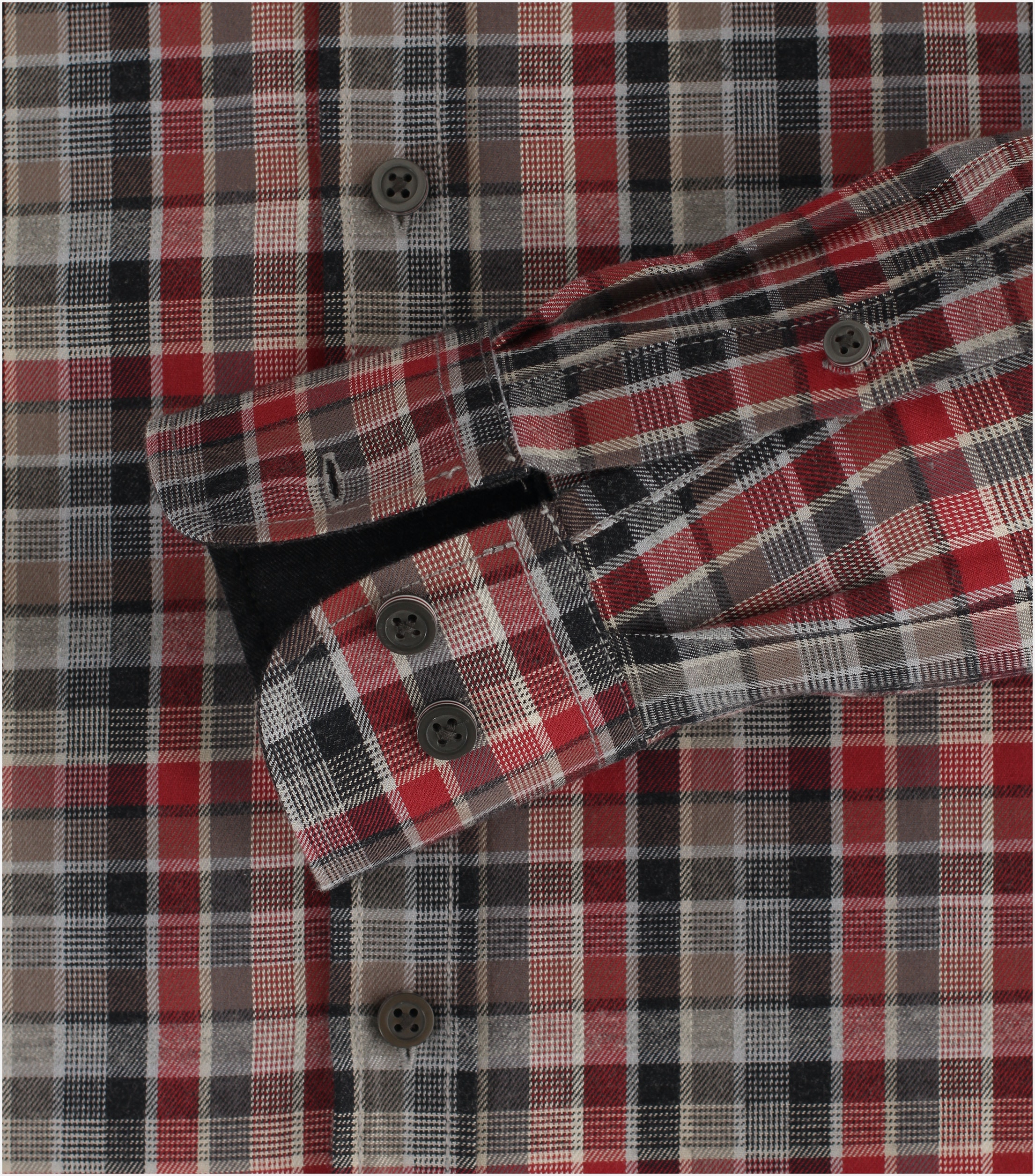 CASA MODA Sport casual fit overhemd, flanel, rood geruit