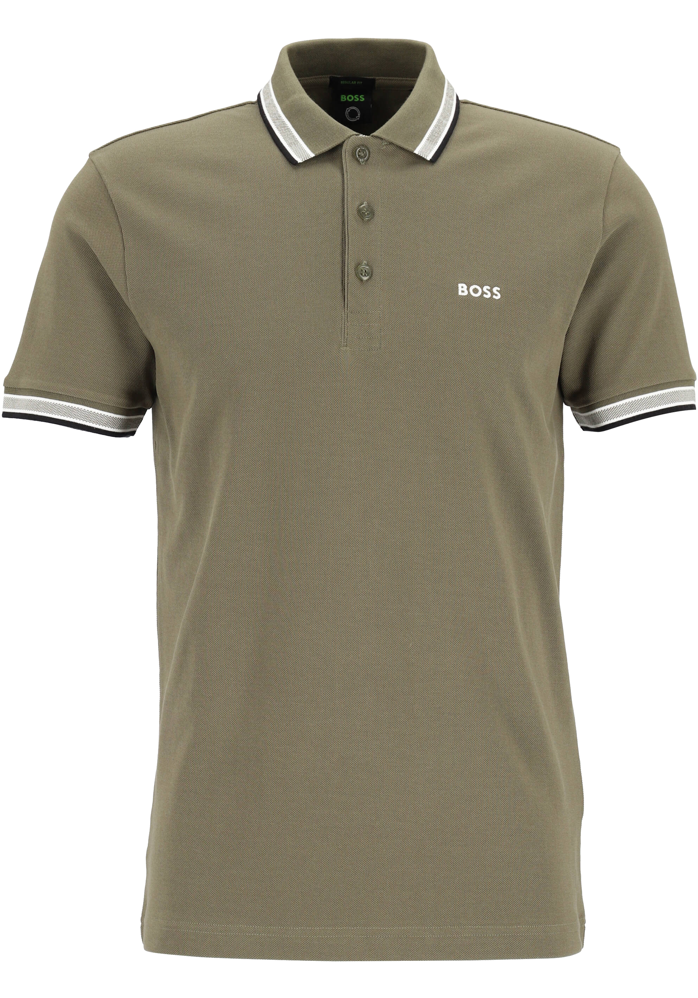 HUGO BOSS Paddy regular fit polo, heren polo korte mouw, groen (contrast)