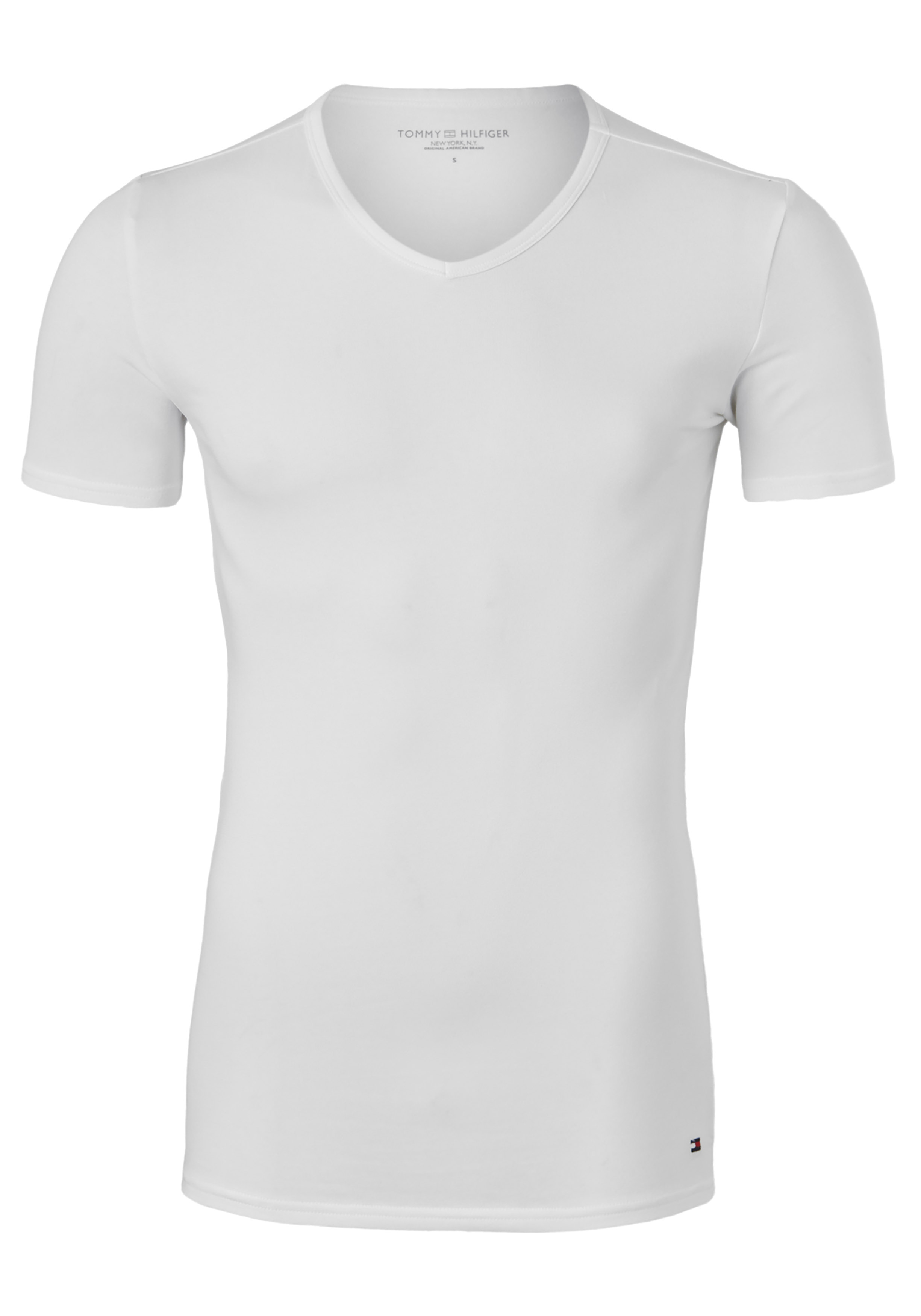 Tommy Hilfiger Cotton stretch T-shirts (3-pack), heren T-shirts V-hals, wit