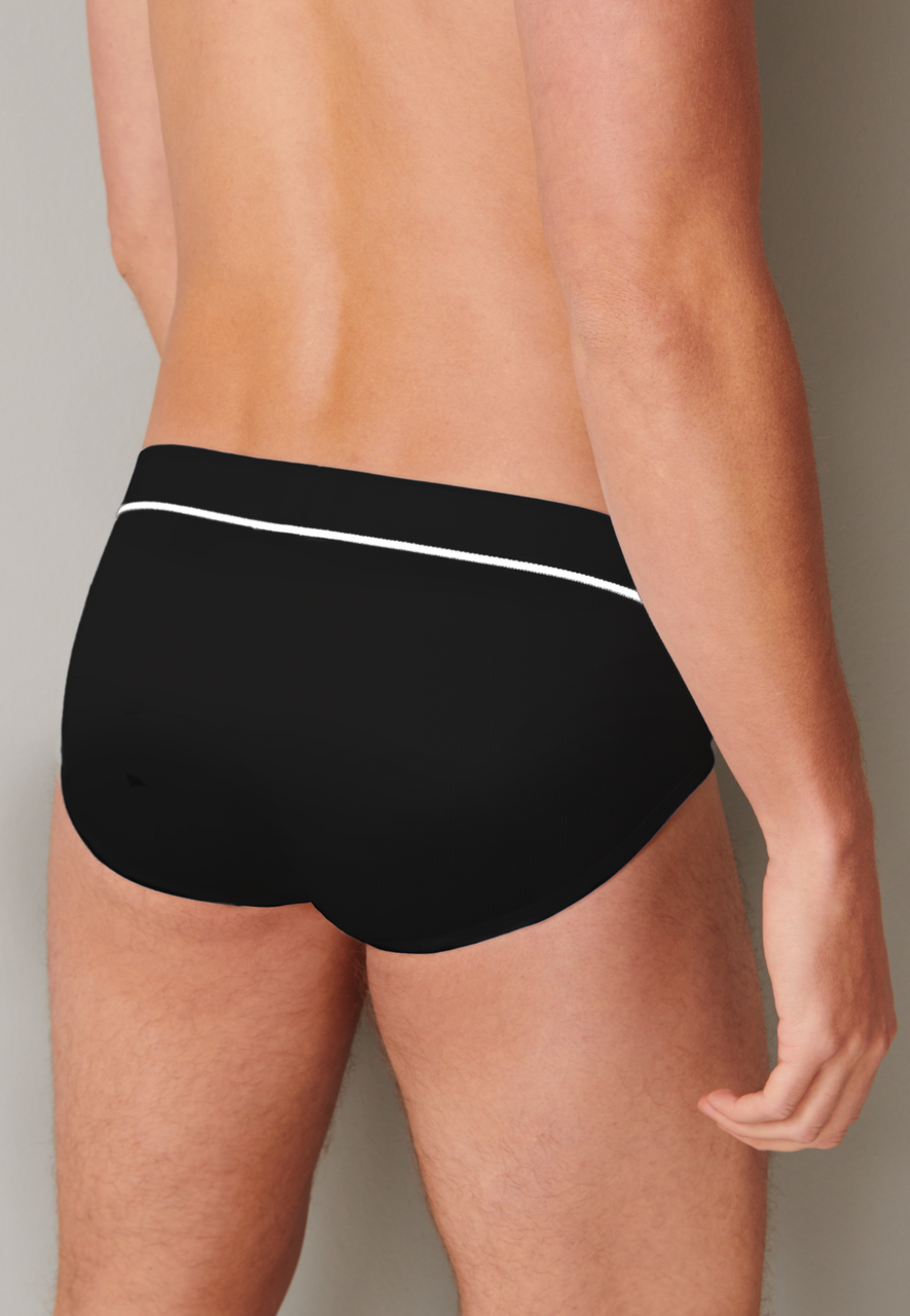 SCHIESSER Retro Rib slip (1-pack), heren midi-slip dubbelrib biologisch katoen zwart