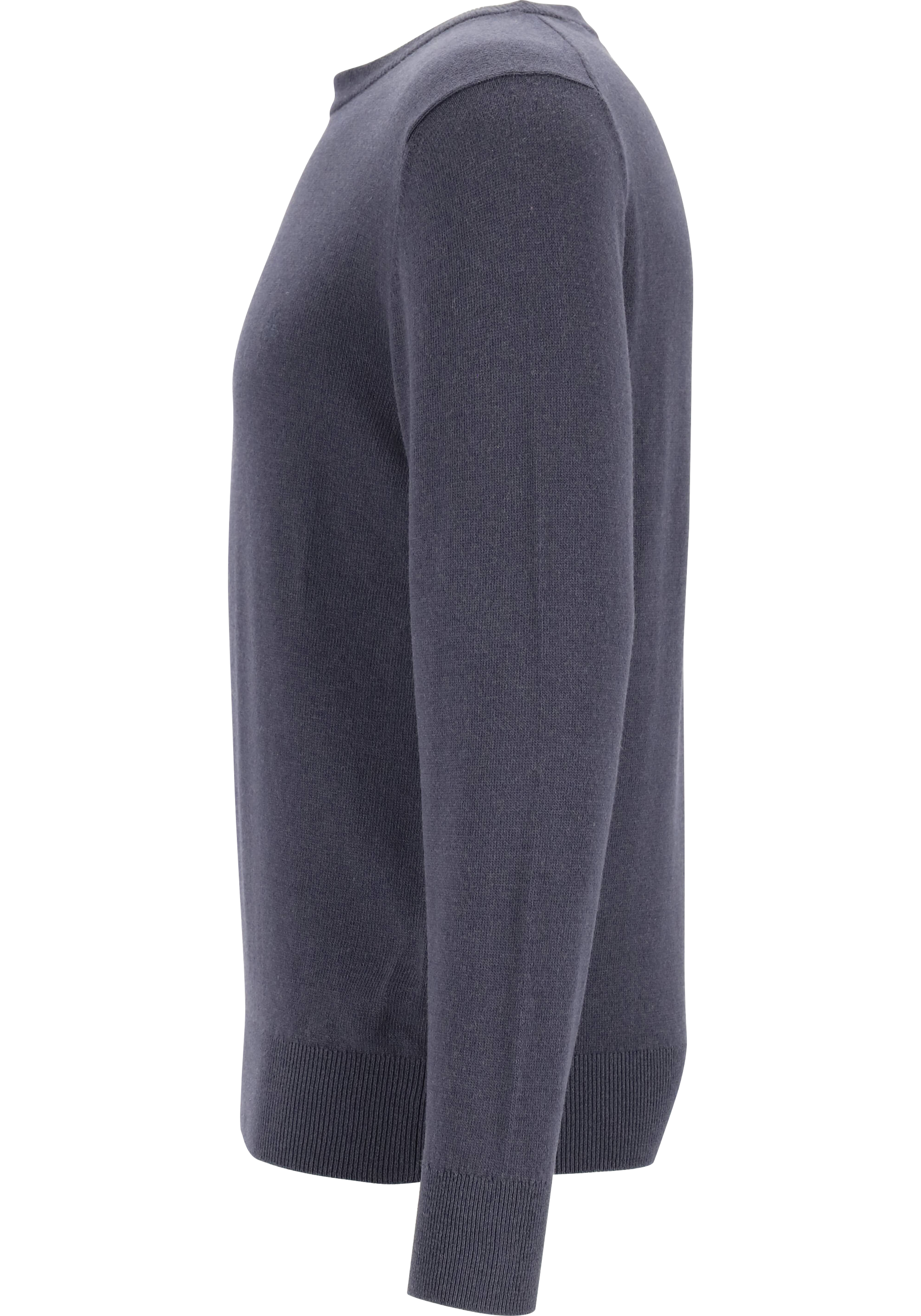 Marc O'Polo regular fit pullover, heren trui wol- met katoenmengsel met O-hals, donkerblauw (middeldik)