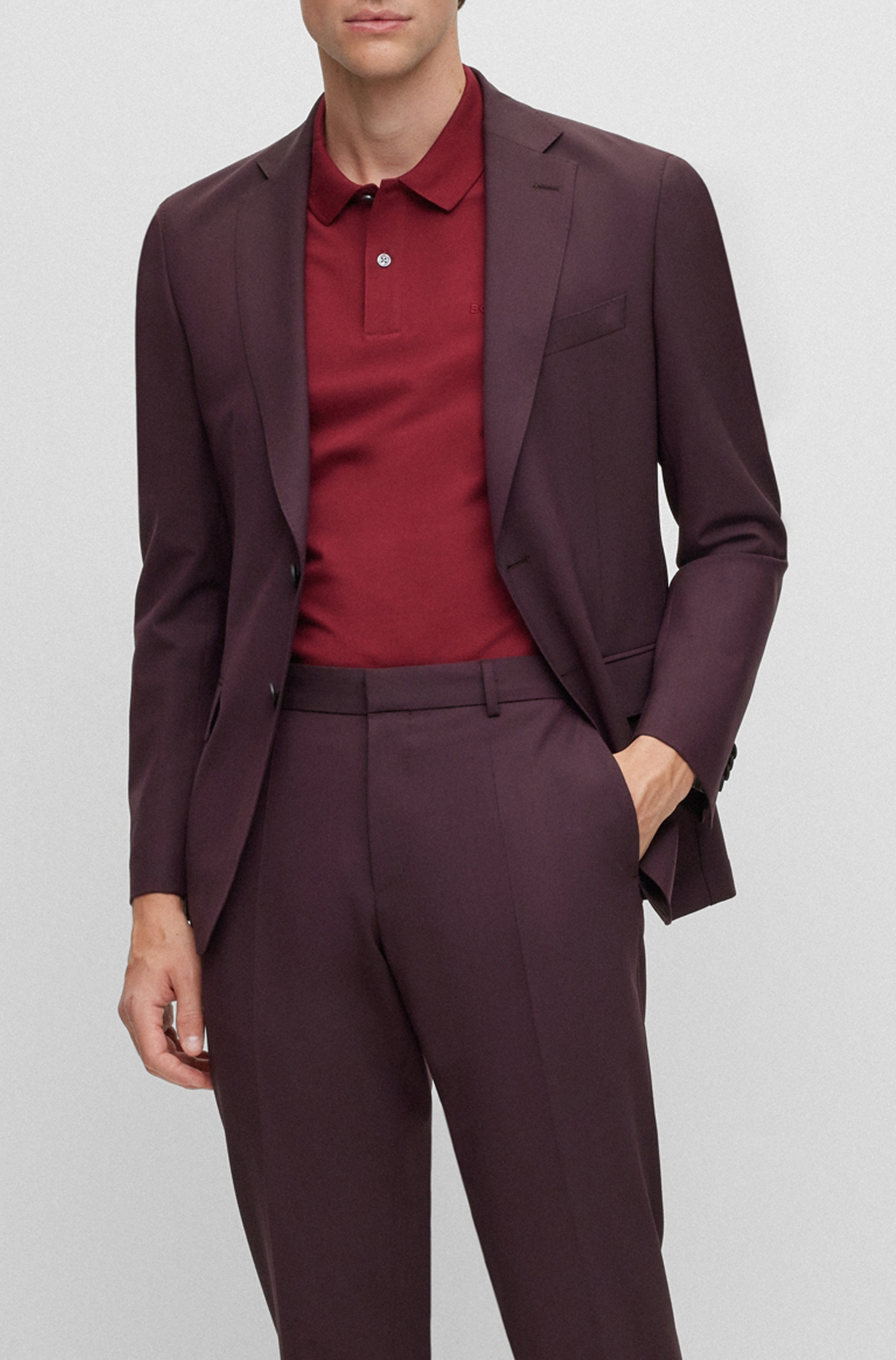 BOSS Pallas regular fit polo, pique, rood