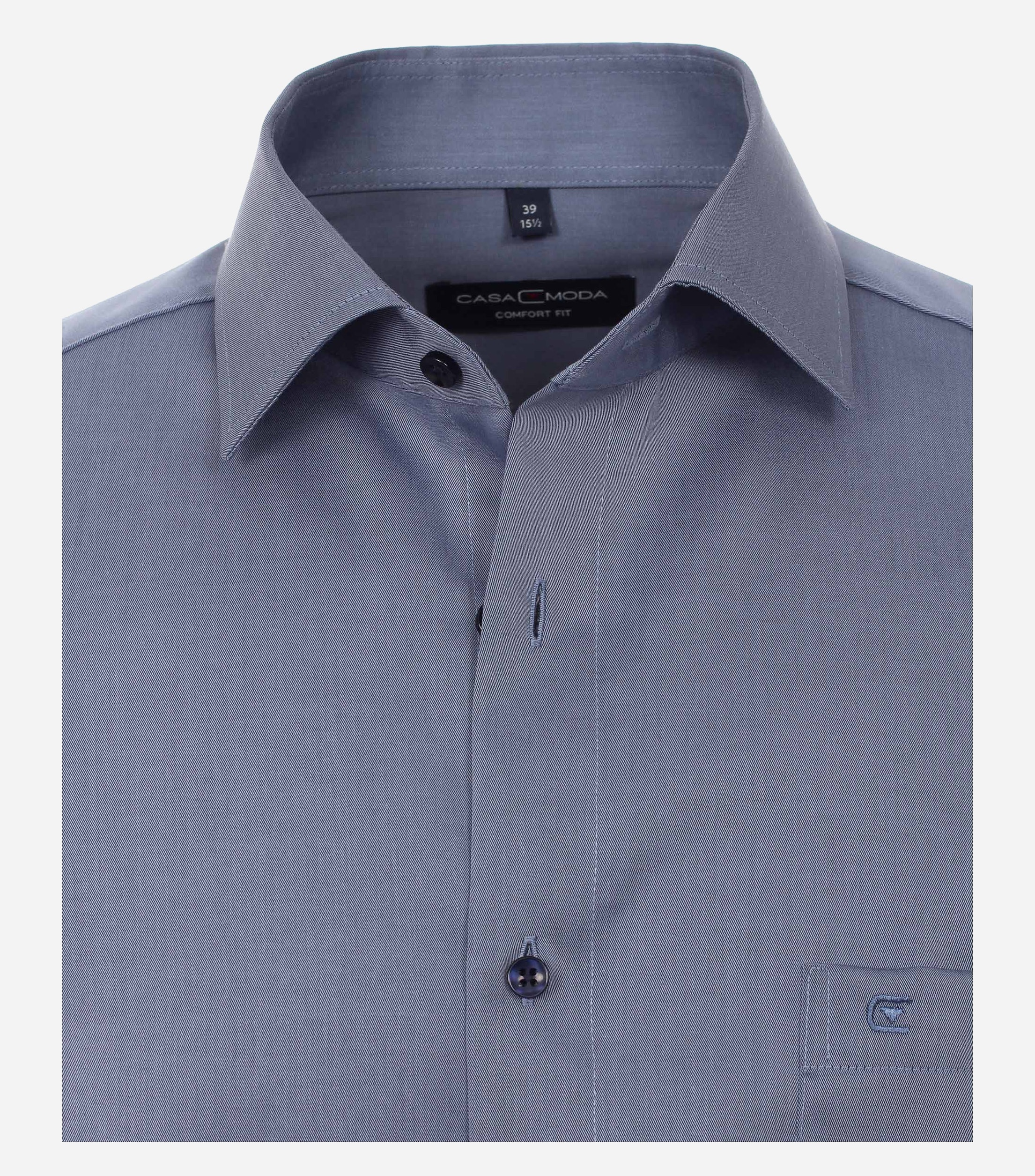 CASA MODA comfort fit overhemd, mouwlengte 7, twill, blauw