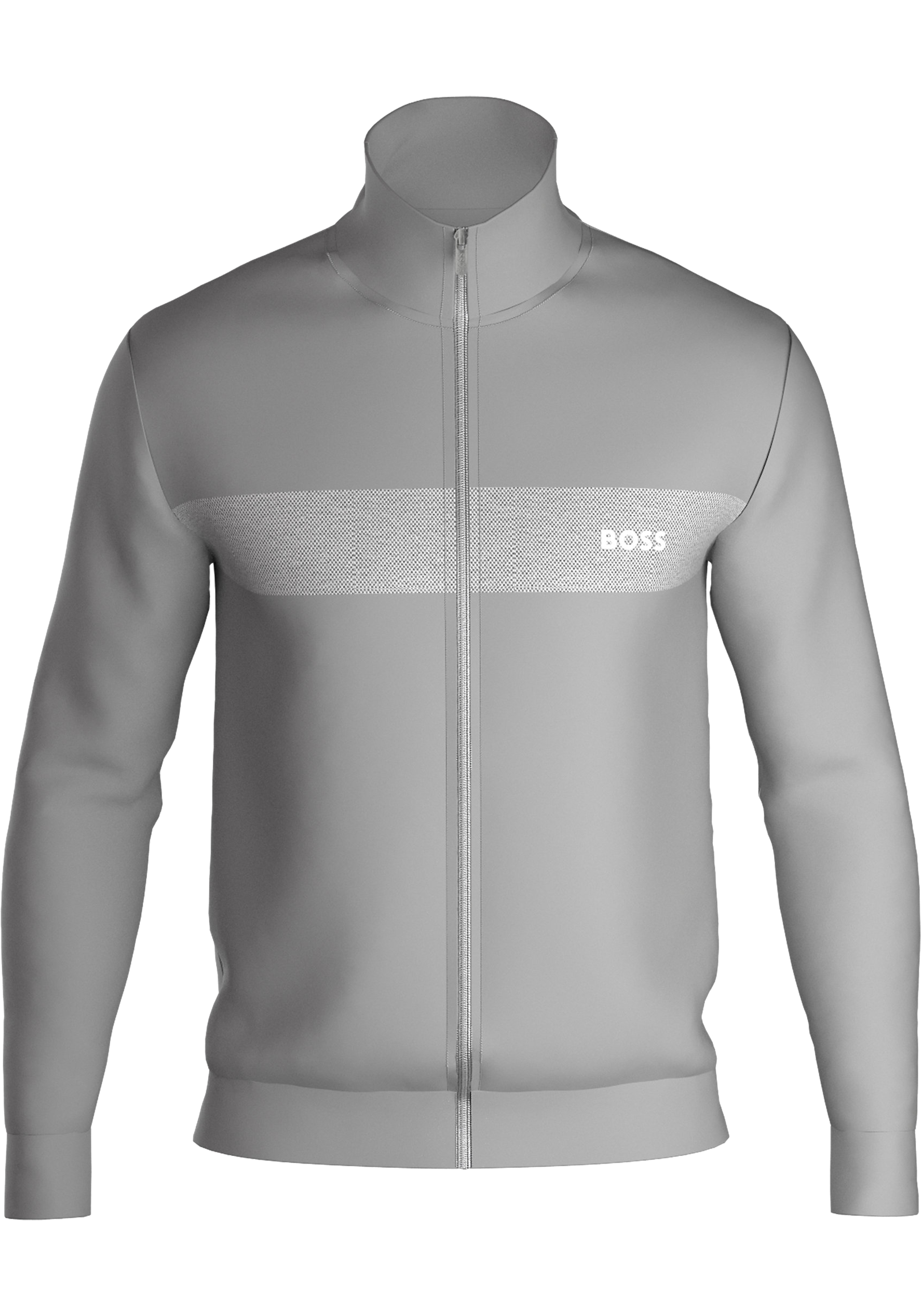 BOSS Tracksuit Jacket, heren lounge vest, lichtgrijs